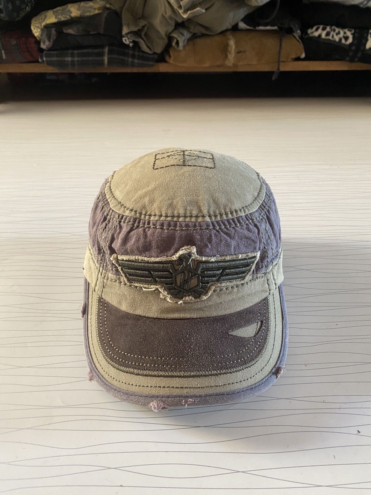 Japanese Brand H Coustic Distressed Design Patrol Military Denim Cap y2k Size ONE SIZE - 1 Thumbnail