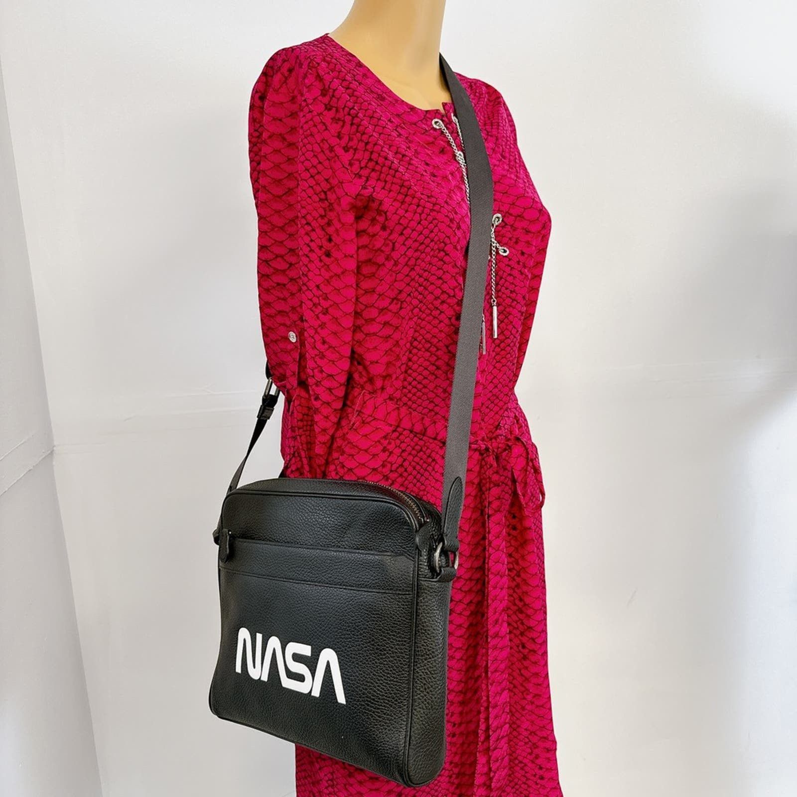 image of Coach F28319 Charles Shoulder Bag With Space Motif In Black, Women's