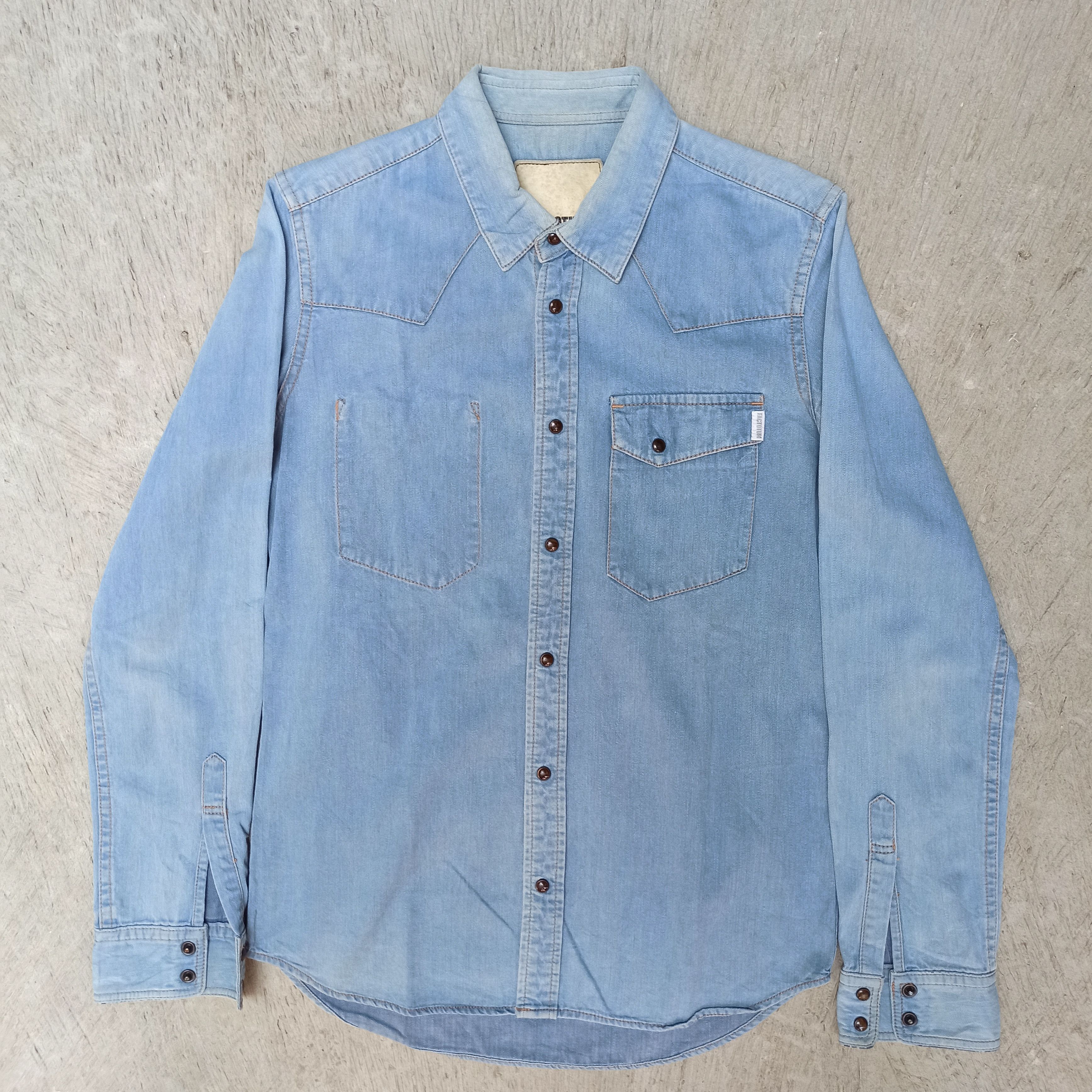 FACTOTUM × Japanese Brand Vintage long sleeve blue jeans shirt Factotum Size M / US 6-8 / IT 42-44 - 1 Thumbnail