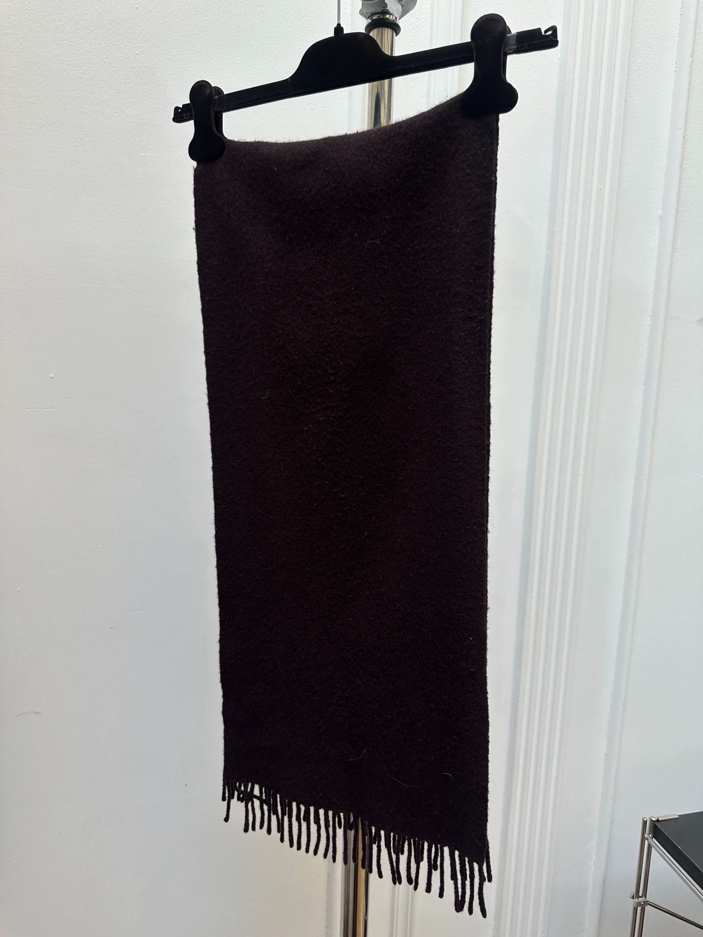 Yohji Yamamoto Yohji Yamamoto Y's For Men 5%Cashmere Dark Brown Red Scarf Size ONE SIZE - 3 Thumbnail