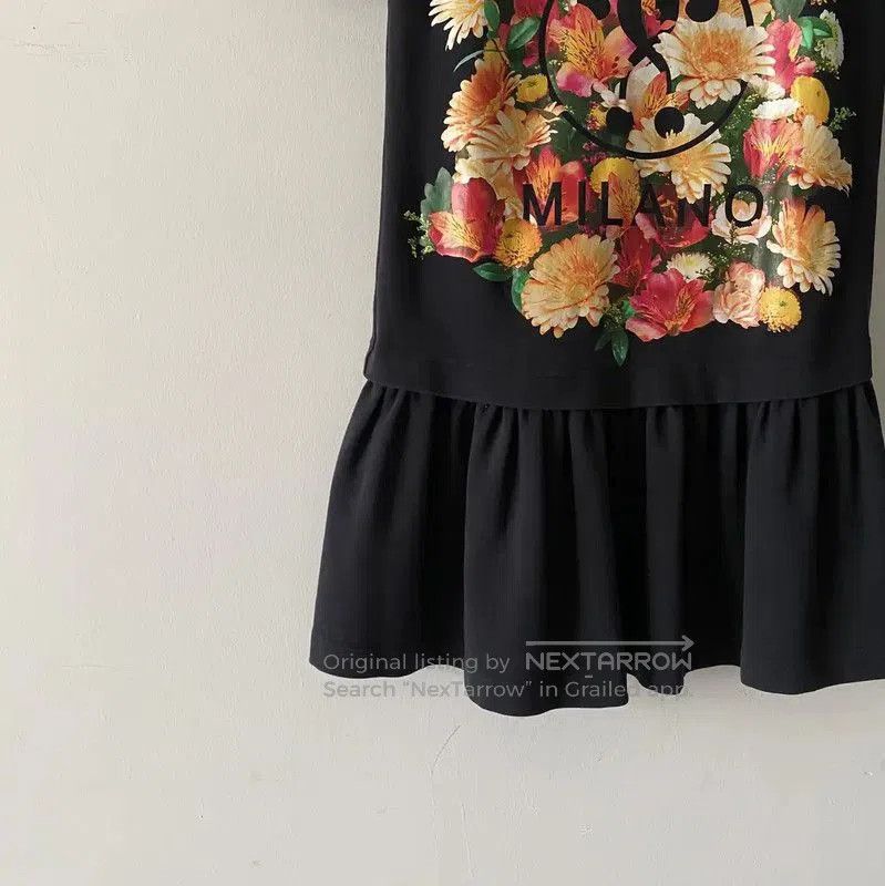 Moschino Moschino Black Floral Print Short Sleeve Dress . Size S / US 4 / IT 40 - 4 Thumbnail