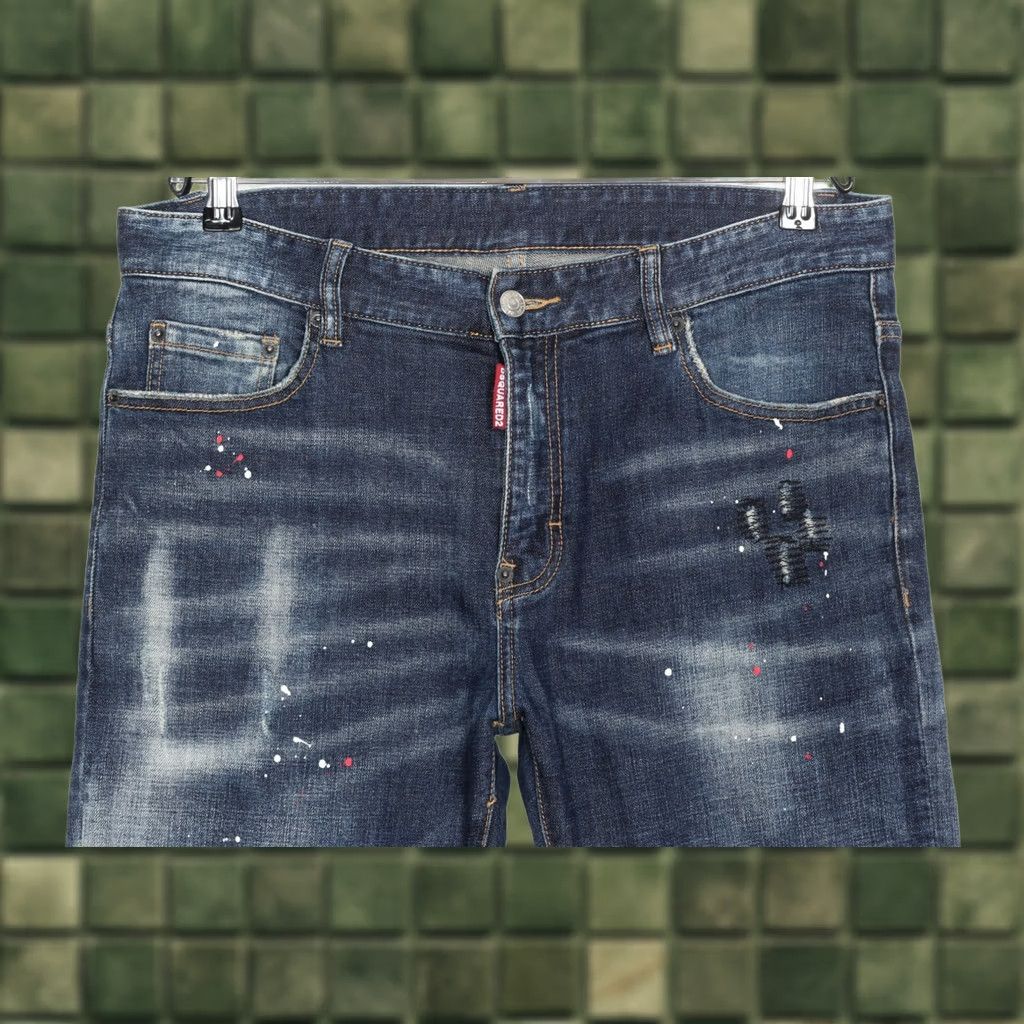 Dsquared2 DSQUARED2 Slim Jeans Men Size 50 34 W 31 L Stretch Tapered Zip Fly Denim Blue Regular Jeans Mens Size US 34 / EU 50 - 1 Thumbnail