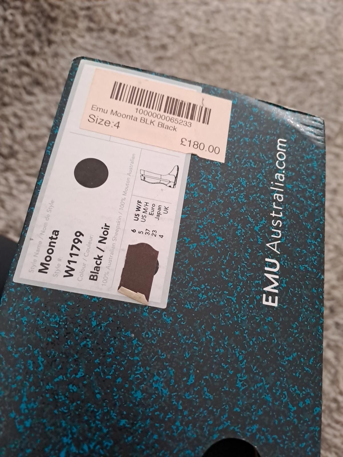 Other EMU Australia Moonta Black Suede Fur and Sheepskin UK size 4 Size US 6 / IT 36 - 9 Thumbnail