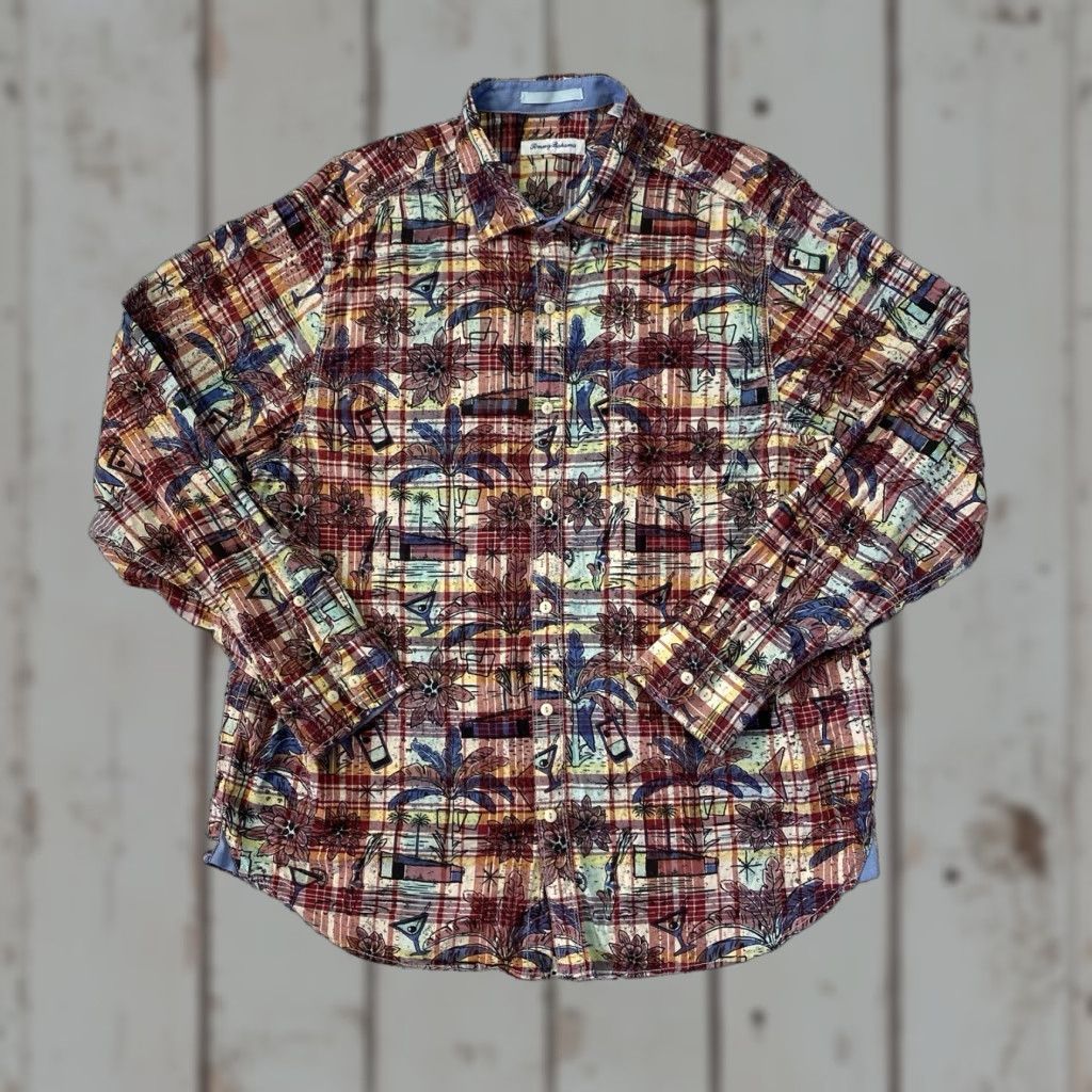Tommy Bahama Tommy Bahama Shirt Men XL Floral Print Cotton Hawaiian Island Floral Beach Shirt Size US XL / EU 56 / 4 - 1 Thumbnail