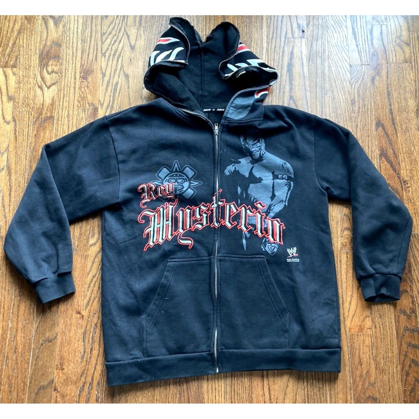 Vintage VINTAGE WWE Hoodie Mens Size L Black Zip Hooded 90s Grunge Sports Shirt/Hoody Size US L / EU 52-54 / 3 - 3 Thumbnail
