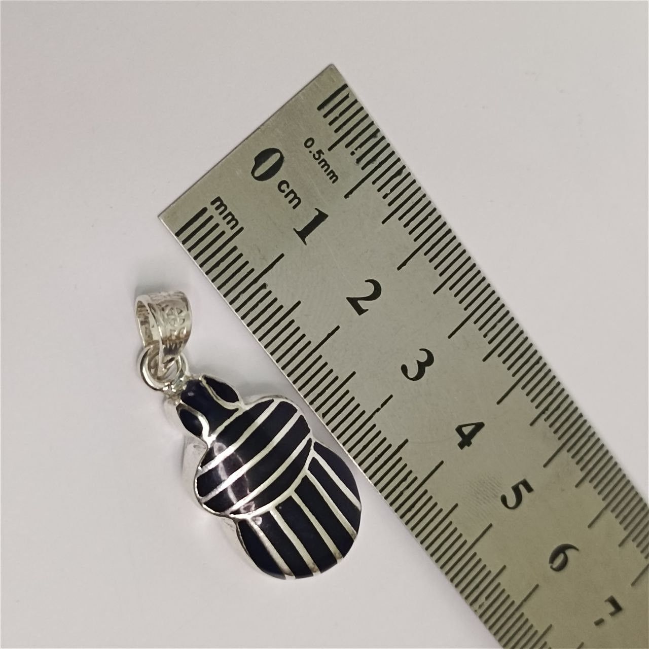 Vintage Silver 925 Scarab Pendant Egyptian Beetle Look Charm Size ONE SIZE - 5 Thumbnail
