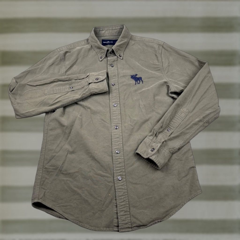 Abercrombie & Fitch Abercrombie & Fitch Shirt Mens M Olive Stretch Button Down Moose Outdoor Y2K Size US M / EU 48-50 / 2 - 1 Thumbnail