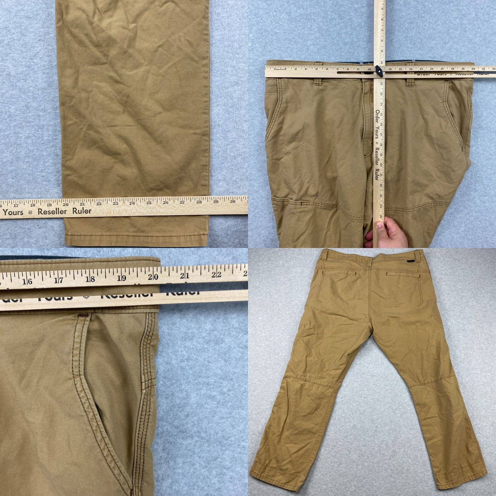 Wrangler Wrangler ATG Pants Mens 40 Tan Canvas Stretch Straight 5-Pocket Utility Belt Loops Zipper Regular Fit Size US 40 / EU 56 - 8 Thumbnail