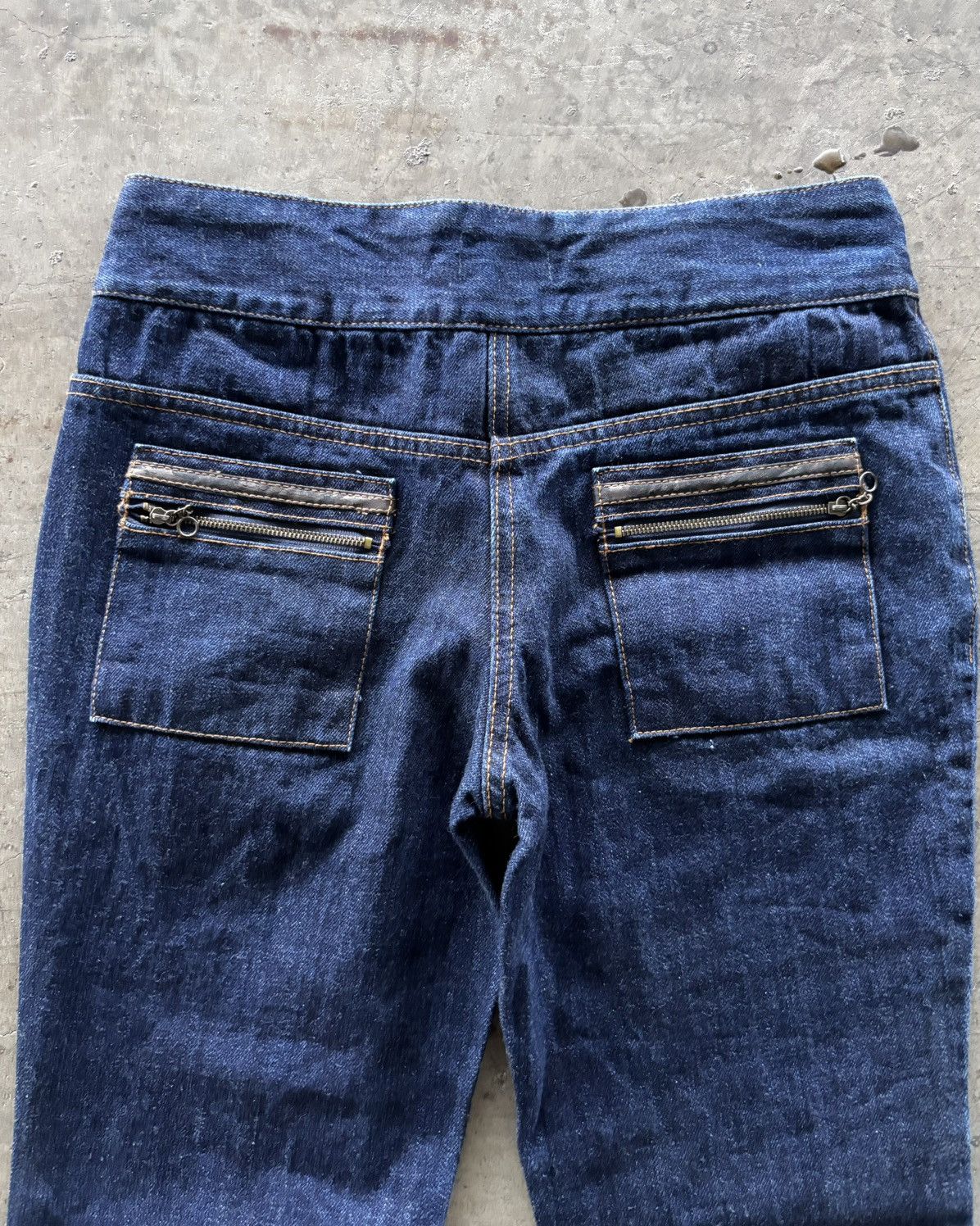Beauty Beast × Japanese Brand × Tornado Mart 2000s quatre-lien Raw Denim Flared Jeans Size US 28 / EU 44 - 8 Thumbnail