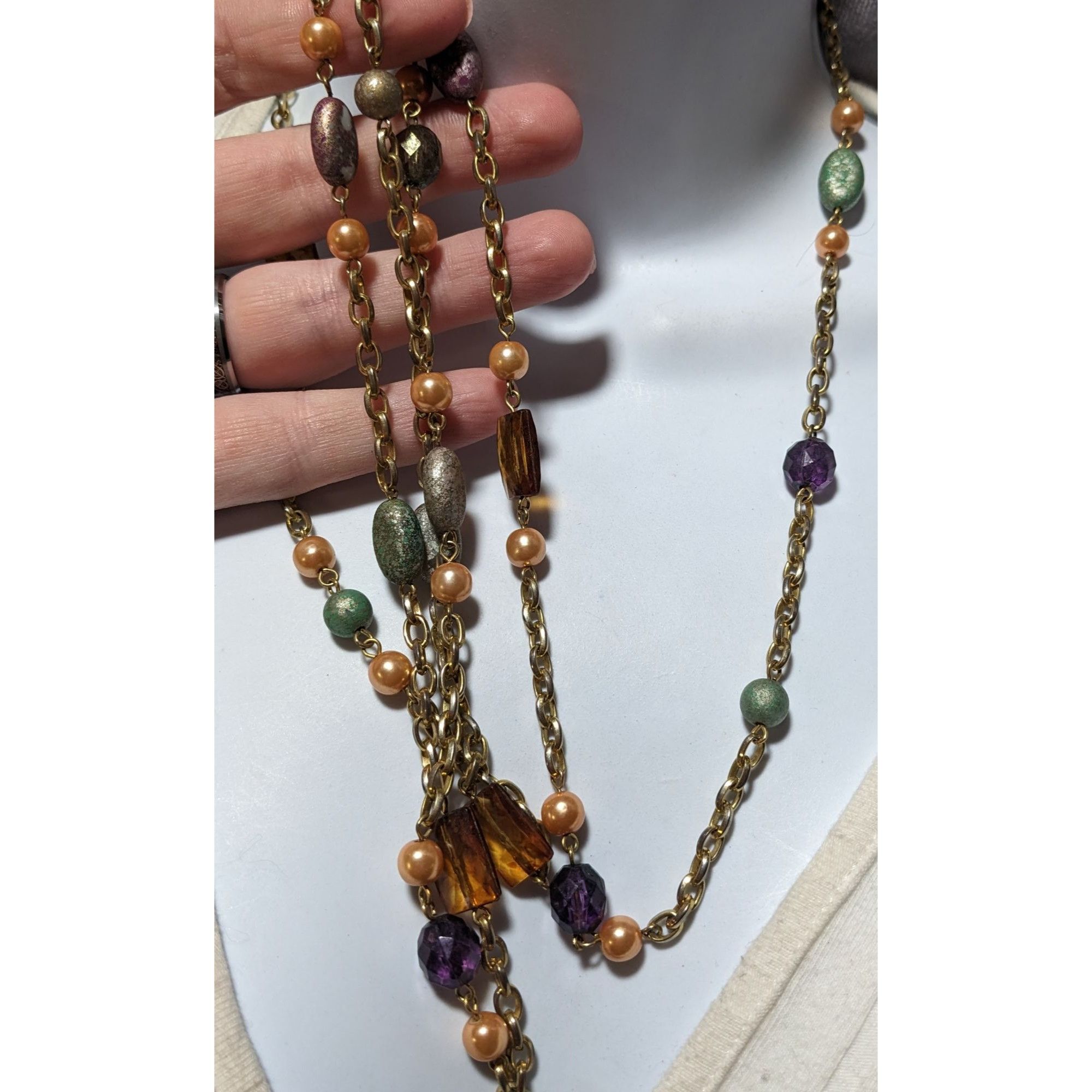 Other Bohemian Beaded Pearl Gold Chain Necklace Size ONE SIZE - 6 Thumbnail