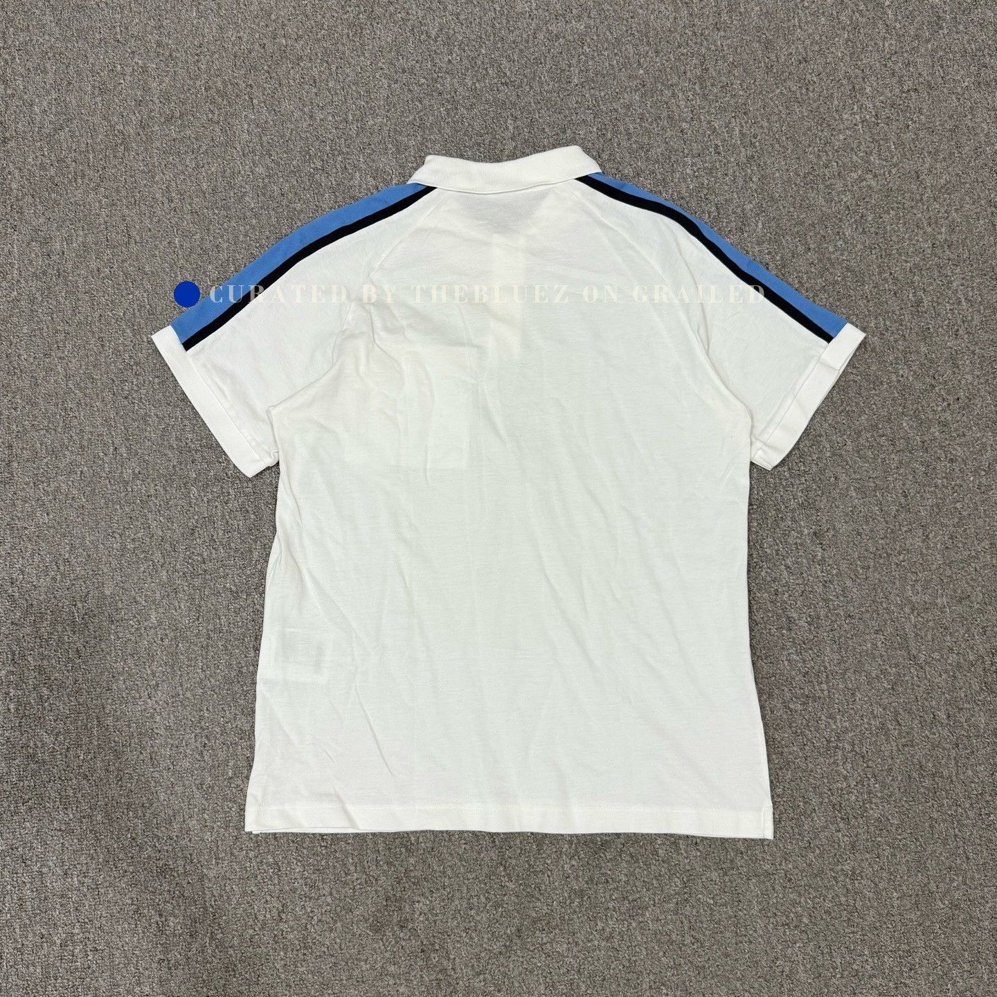 Prada Prada White Blue Short-Sleeve Polo Shirt Size US M / EU 48-50 / 2 - 2 Thumbnail