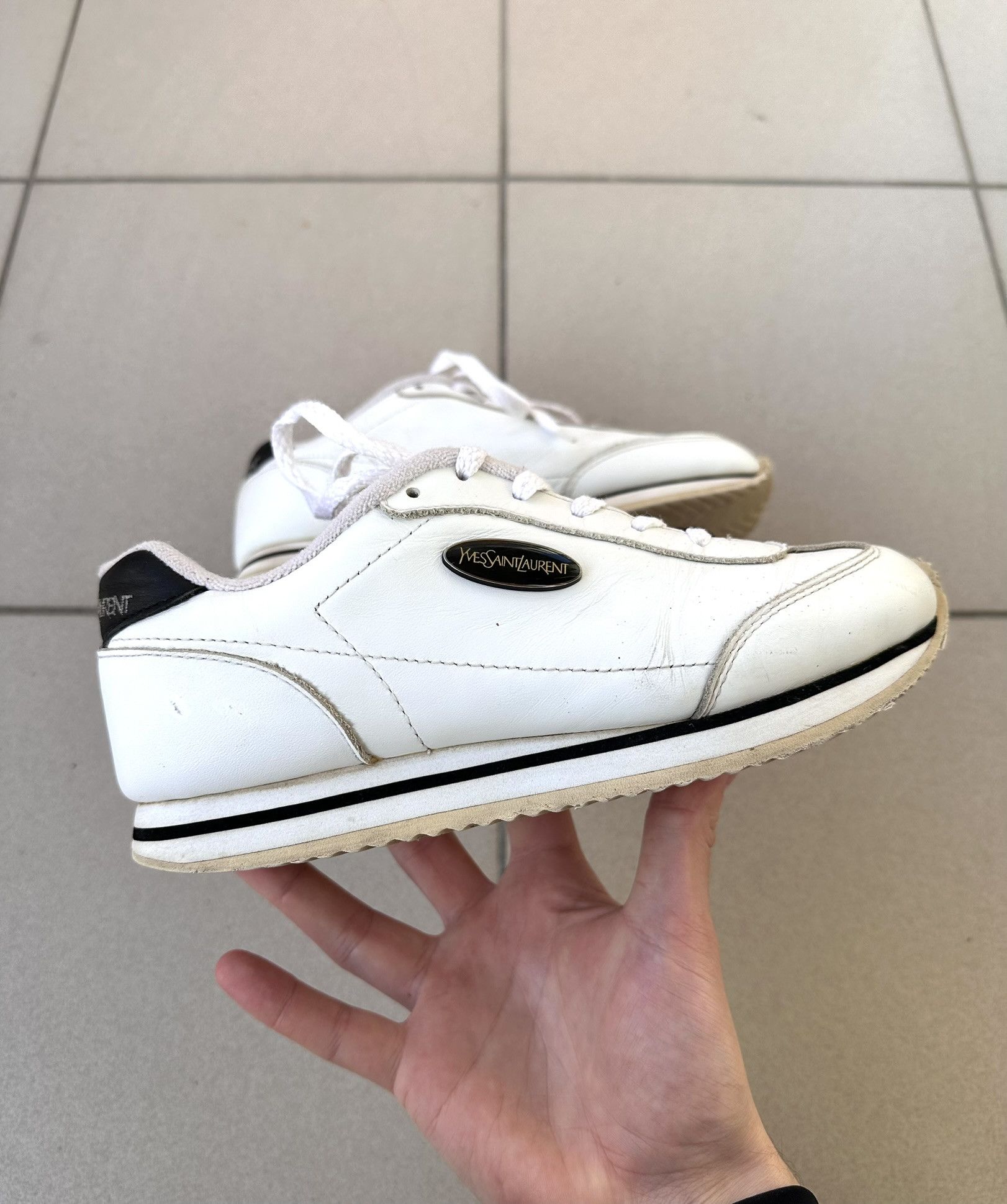 Vintage Vintage Yves Saint Laurent leather trainers sneakers Size US 8 / IT 38 - 2 Thumbnail