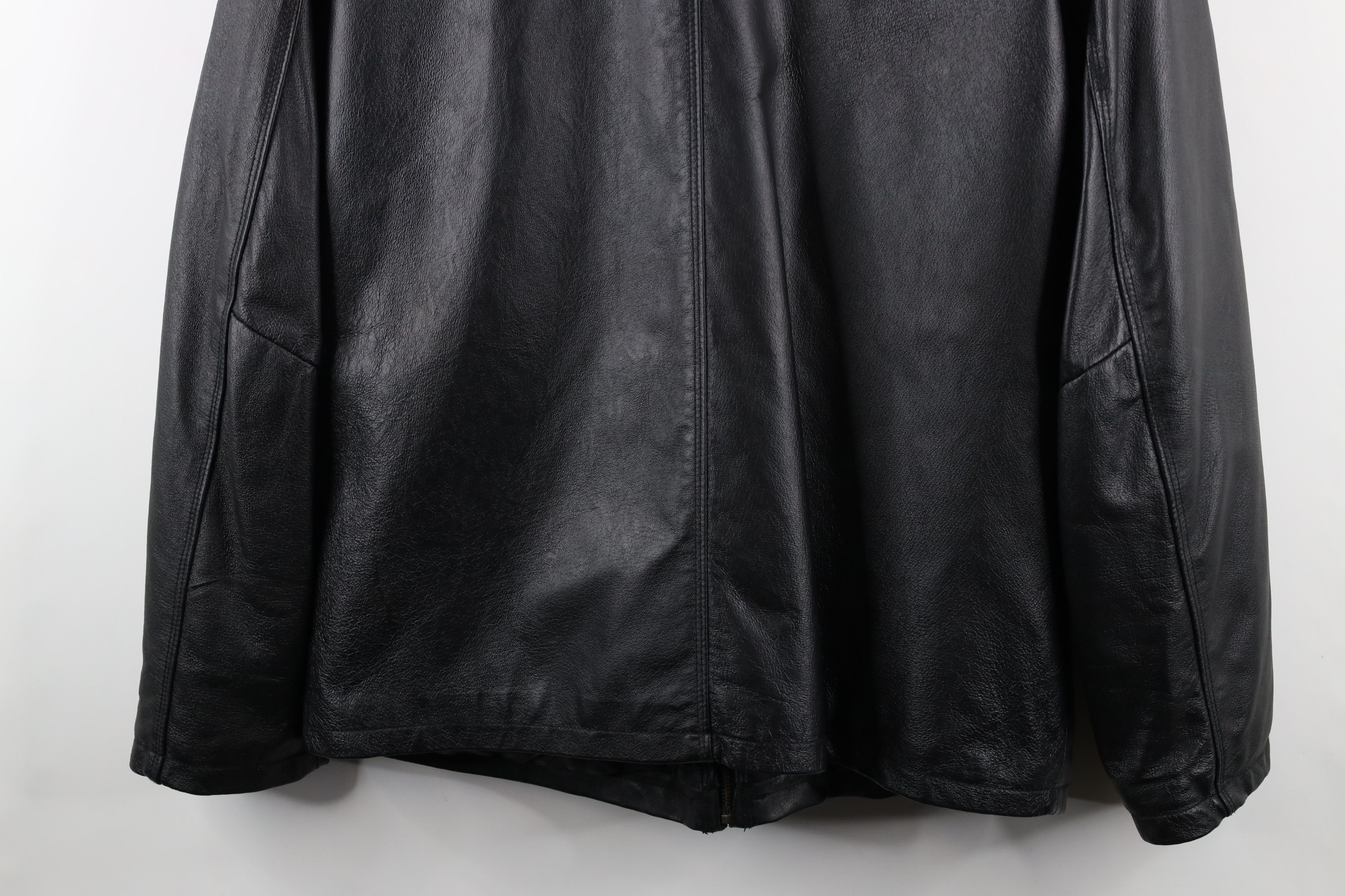 Vintage Vintage 90s Streetwear Leather Full Zip Bomber Jacket Black Size US L / EU 52-54 / 3 - 12 Thumbnail
