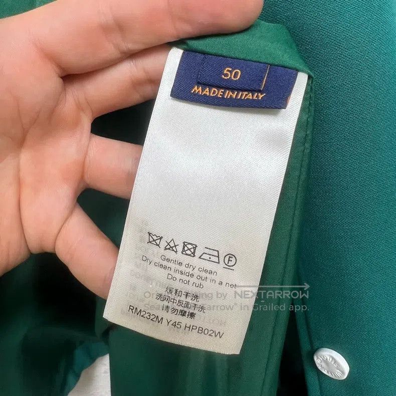 Louis Vuitton Louis Vuitton 23 FW Flocked Embroidered Dark Green Single- Size US M / EU 48-50 / 2 - 4 Thumbnail
