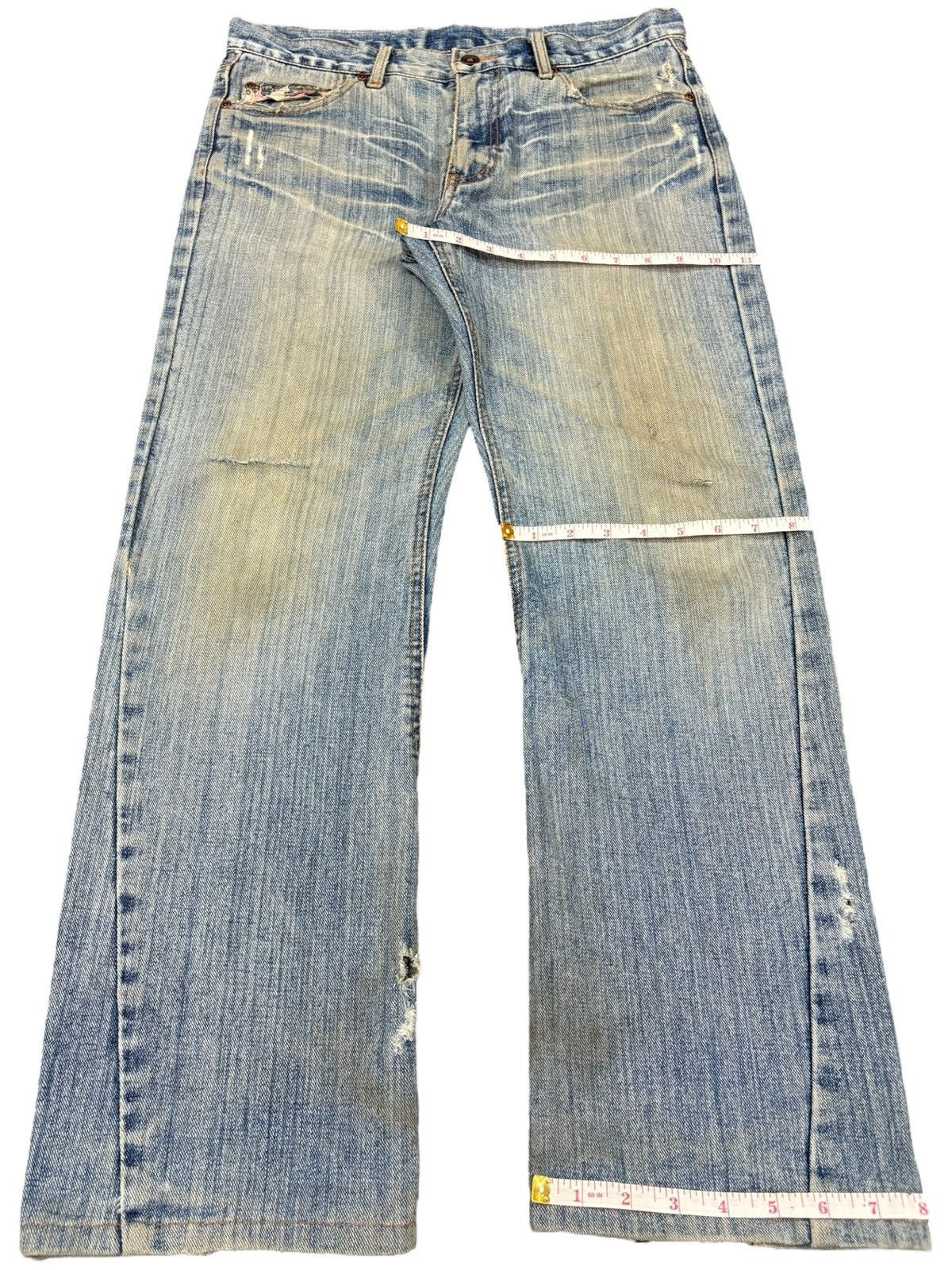Yasuyuki Ishii Vintage Japanese Brand Mud Wash Distressed Loose Jeans Size US 32 / EU 48 - 8 Thumbnail