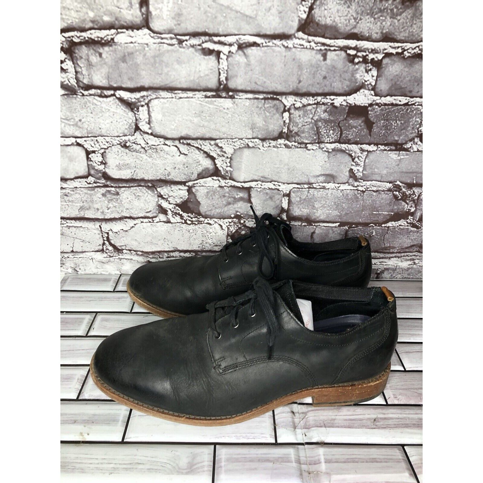 Cole Haan Cole Haan Grand Os. Black Leather Nubuck Casual Oxfords Shoe Size US 10 / EU 43 - 6 Thumbnail