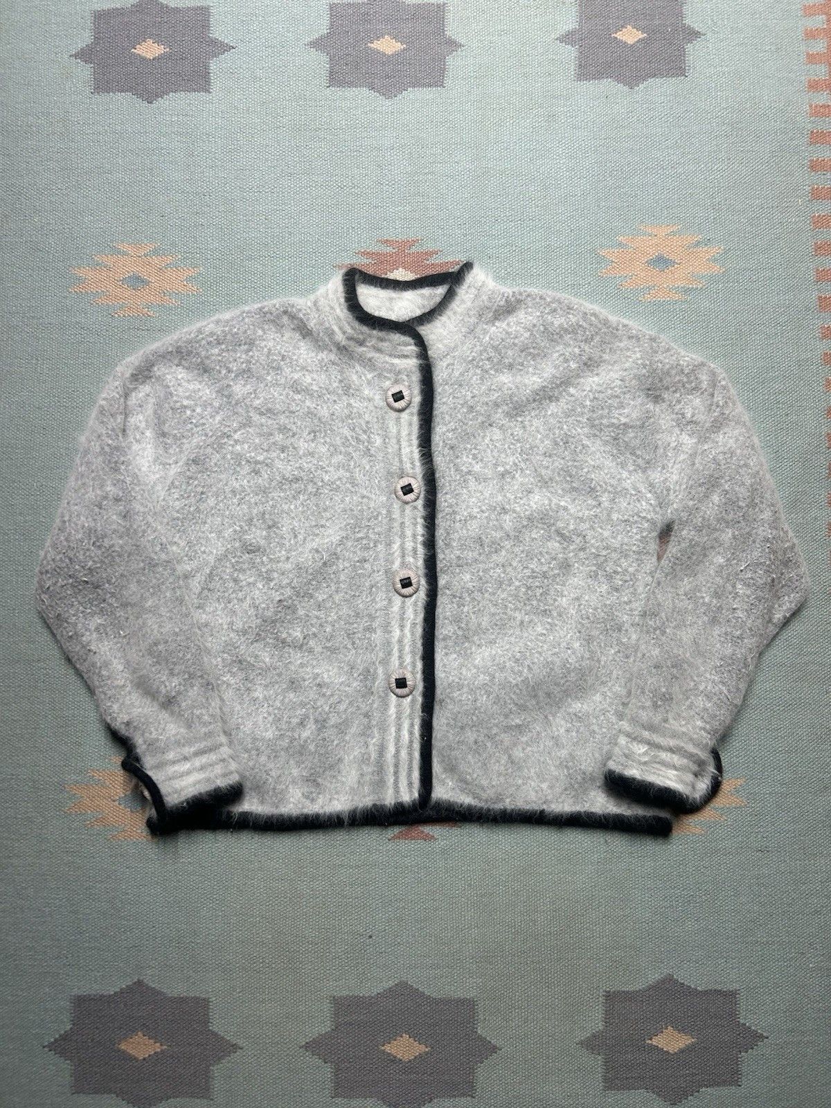Vintage Venesha angora cardigan sweater fur fuzzy shaggy button med Size M / US 6-8 / IT 42-44 - 1 Thumbnail