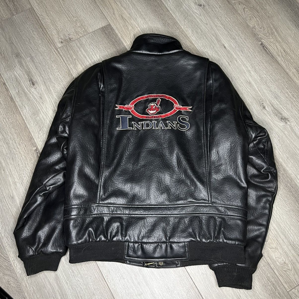 MLB × Vintage Cleveland Indians leather jacket Size US M / EU 48-50 / 2 - 3 Thumbnail