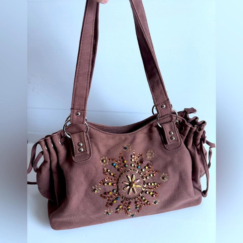 Designer Y2K Beaded Rachel Brown Shoulder Bag Size ONE SIZE - 1 Thumbnail