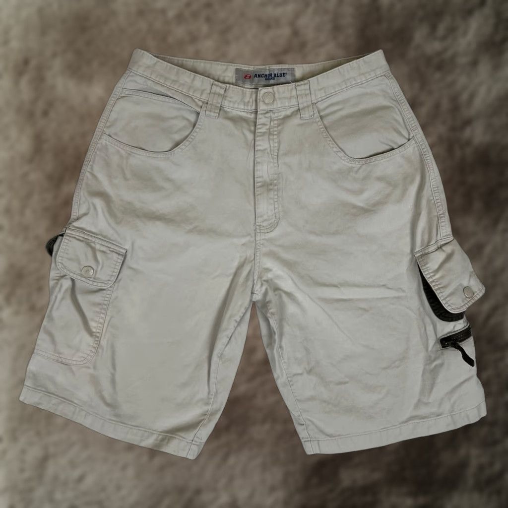 Anchor Blue VINTAGE Anchor Blue Cargo Shorts 34 Beige Baggy Skater Y2K 90s Grunge Hip Hop Mens Size US 34 / EU 50 - 1 Thumbnail