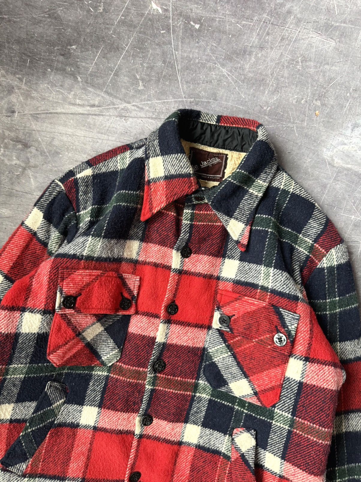 Vintage Vintage Le Jacket by Carrog Wool Flannel Jacket Shirt (M) Size US L / EU 52-54 / 3 - 4 Thumbnail