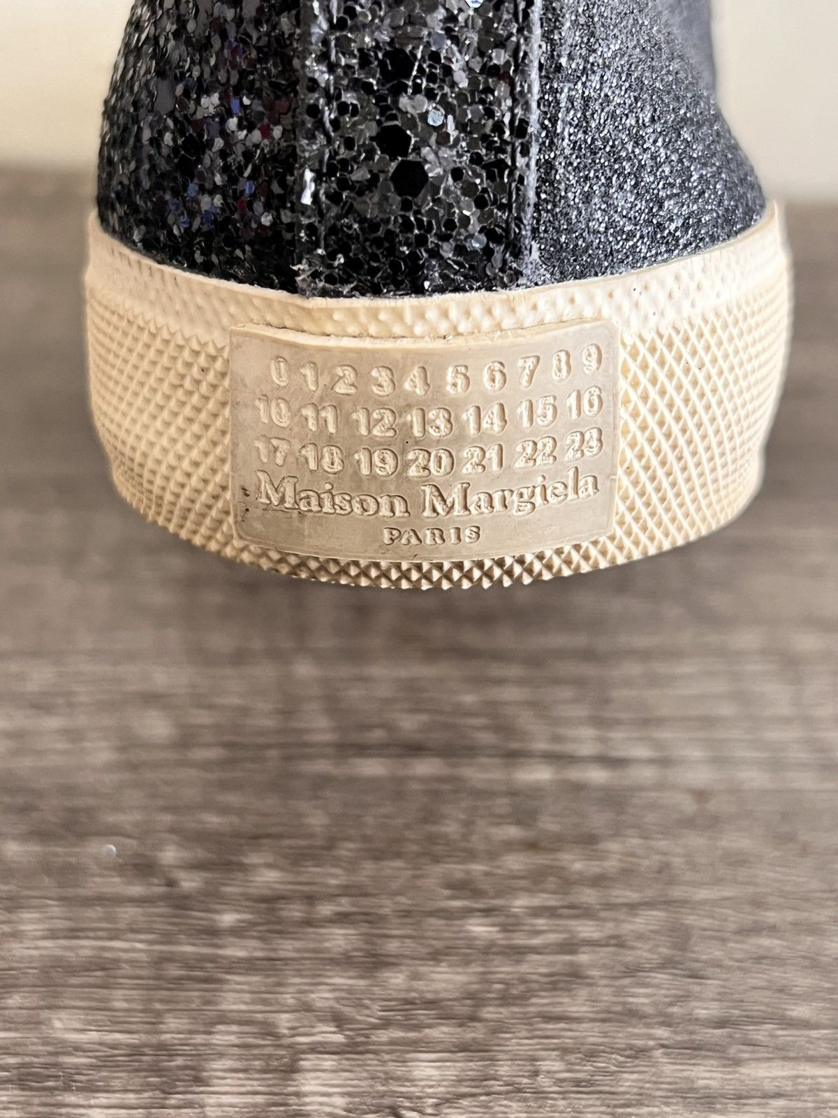 Maison Margiela Black Glitter Tabi Sneakers Size US 7 / IT 37 - 11 Thumbnail