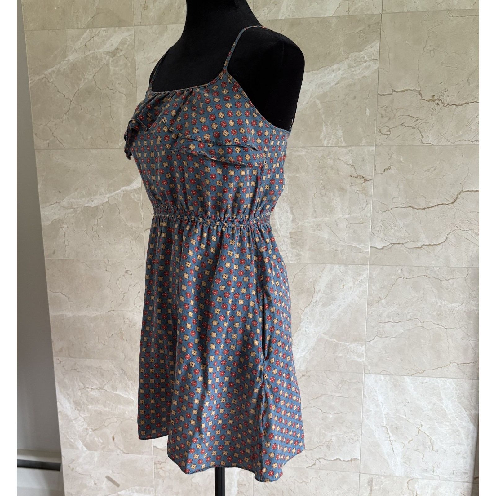 Jack Wills Jack Wills Silk Ruffle Tier Mini Dress 4 Blue Preppy Y2K Size S / US 4 / IT 40 - 4 Thumbnail