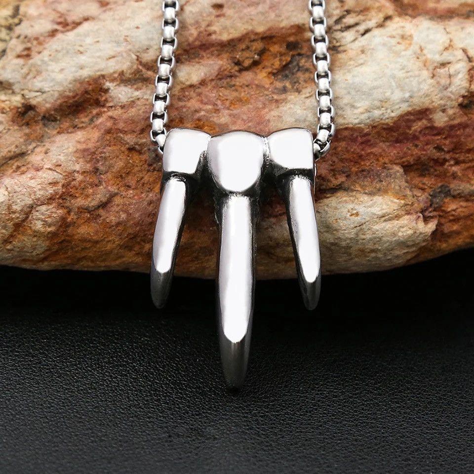 Jewelry Wolf Teeth Pendant Gothic Skull Necklace Size ONE SIZE - 5 Thumbnail