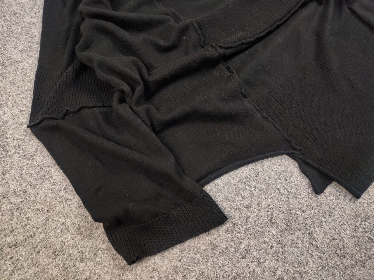 Japanese Brand Studio B3 Design Avant Garde Black Asymmetric Light Sweater Size L / US 10 / IT 46 - 6 Thumbnail