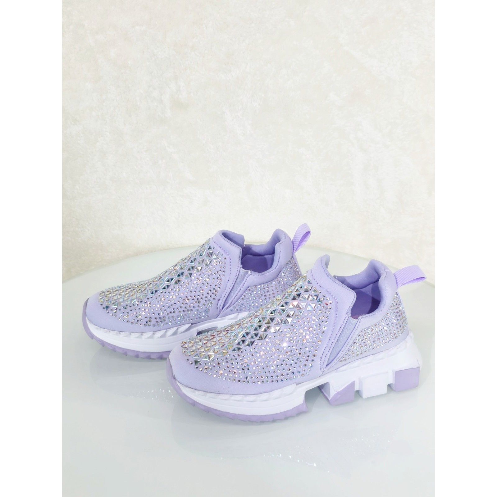 Other Presto Light Weight Slip on Light Purple Rhinestone Sneakers Size US 9 / IT 39 - 8 Thumbnail
