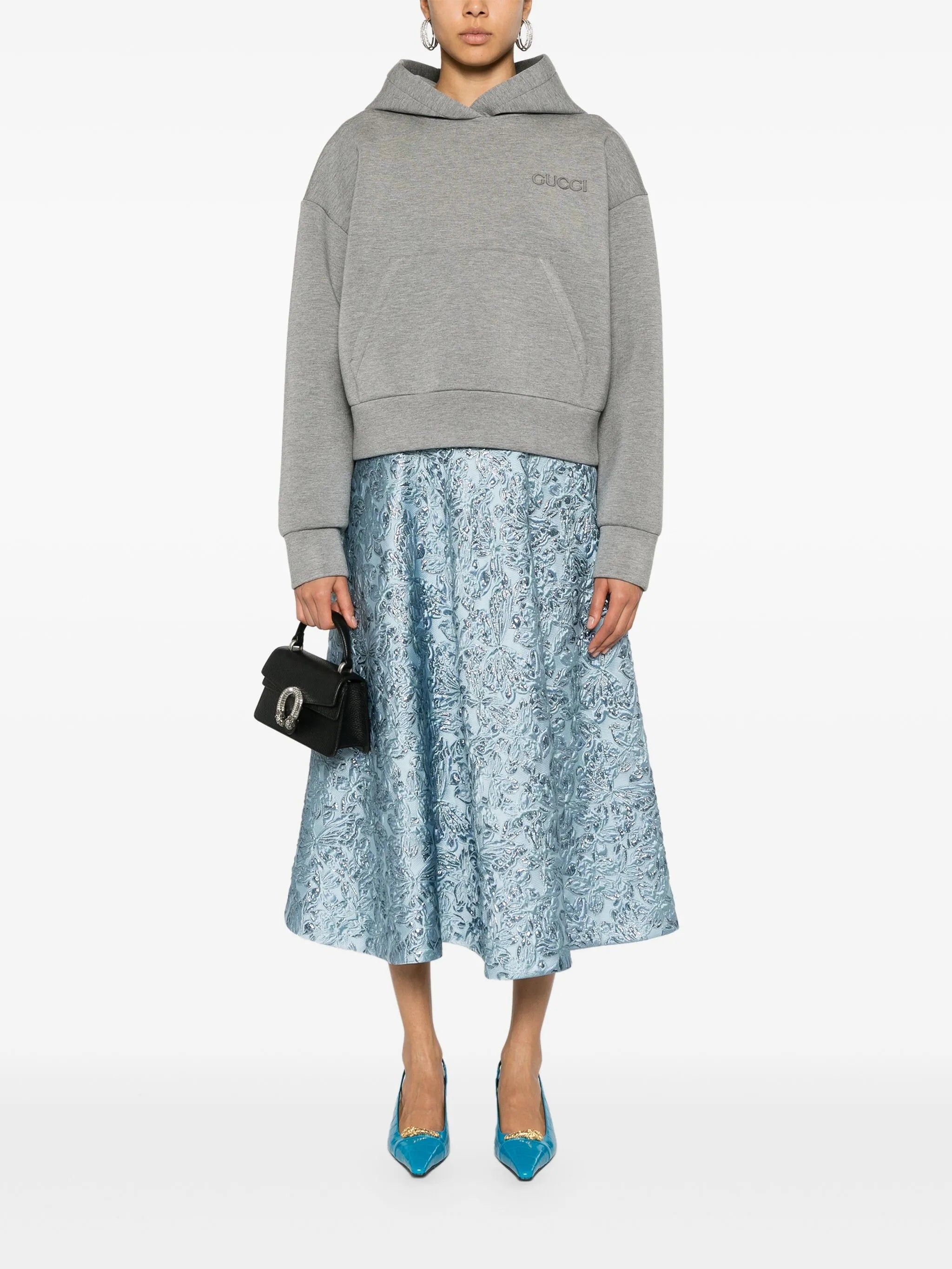 Gucci oc11z1125 Lamé Butterflies Brocade Skirt in Light Blue Size 25" / US 0 / IT 36 - 5 Thumbnail