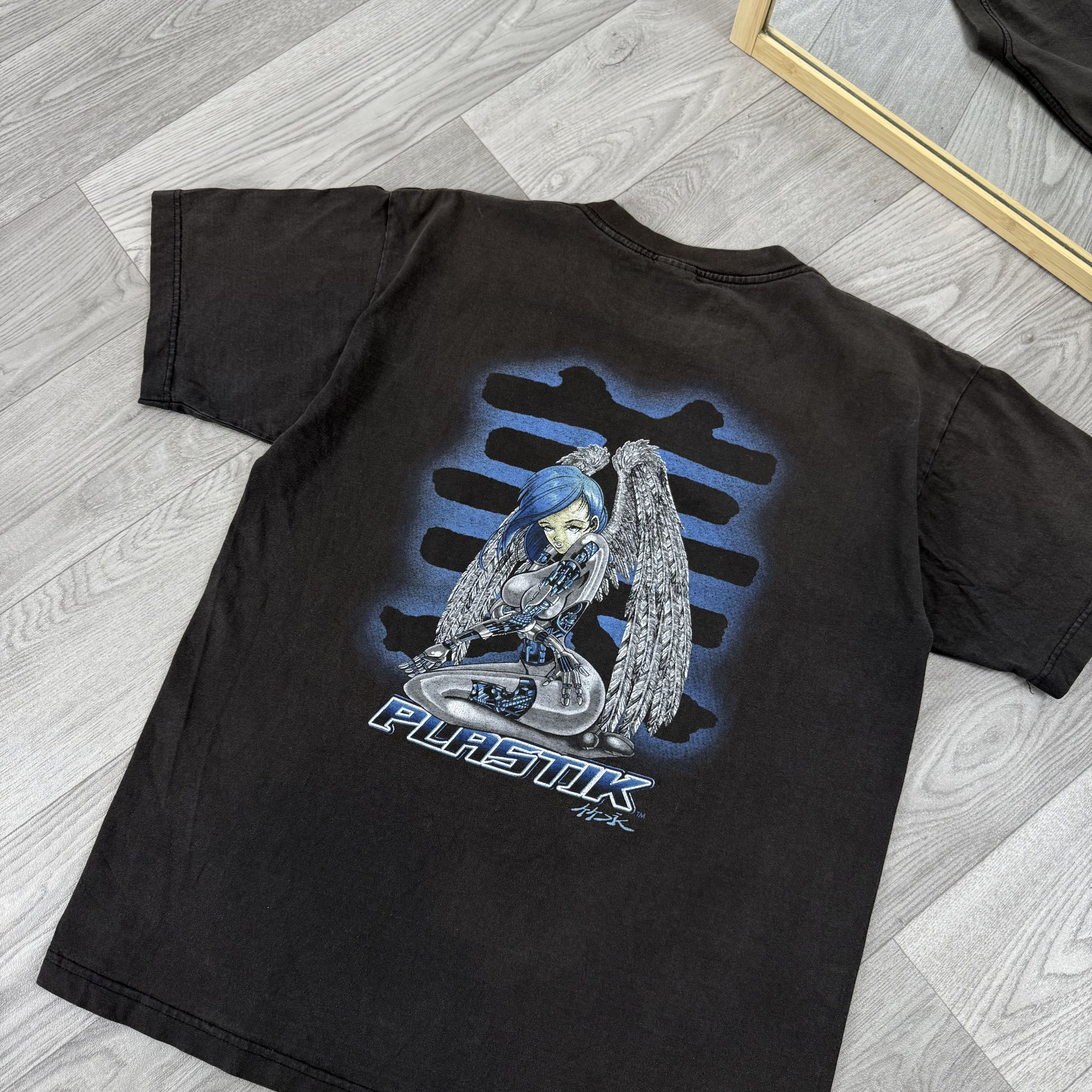 Hook-Ups Vintage Plastic 90s Hook-Ups Graphic Faded Black Tee Shirt Size US L / EU 52-54 / 3 - 7 Thumbnail
