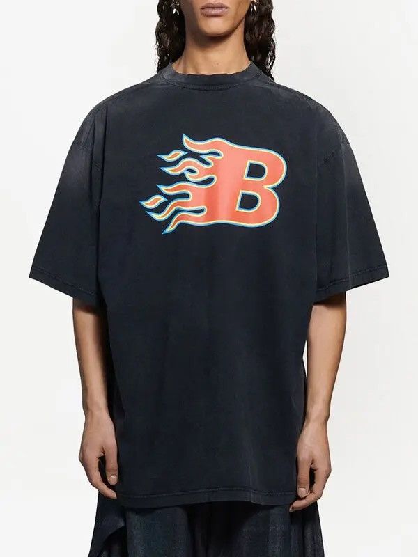 Balenciaga Balenciaga Flames T-Shirt Size US M / EU 48-50 / 2 - 2 Thumbnail