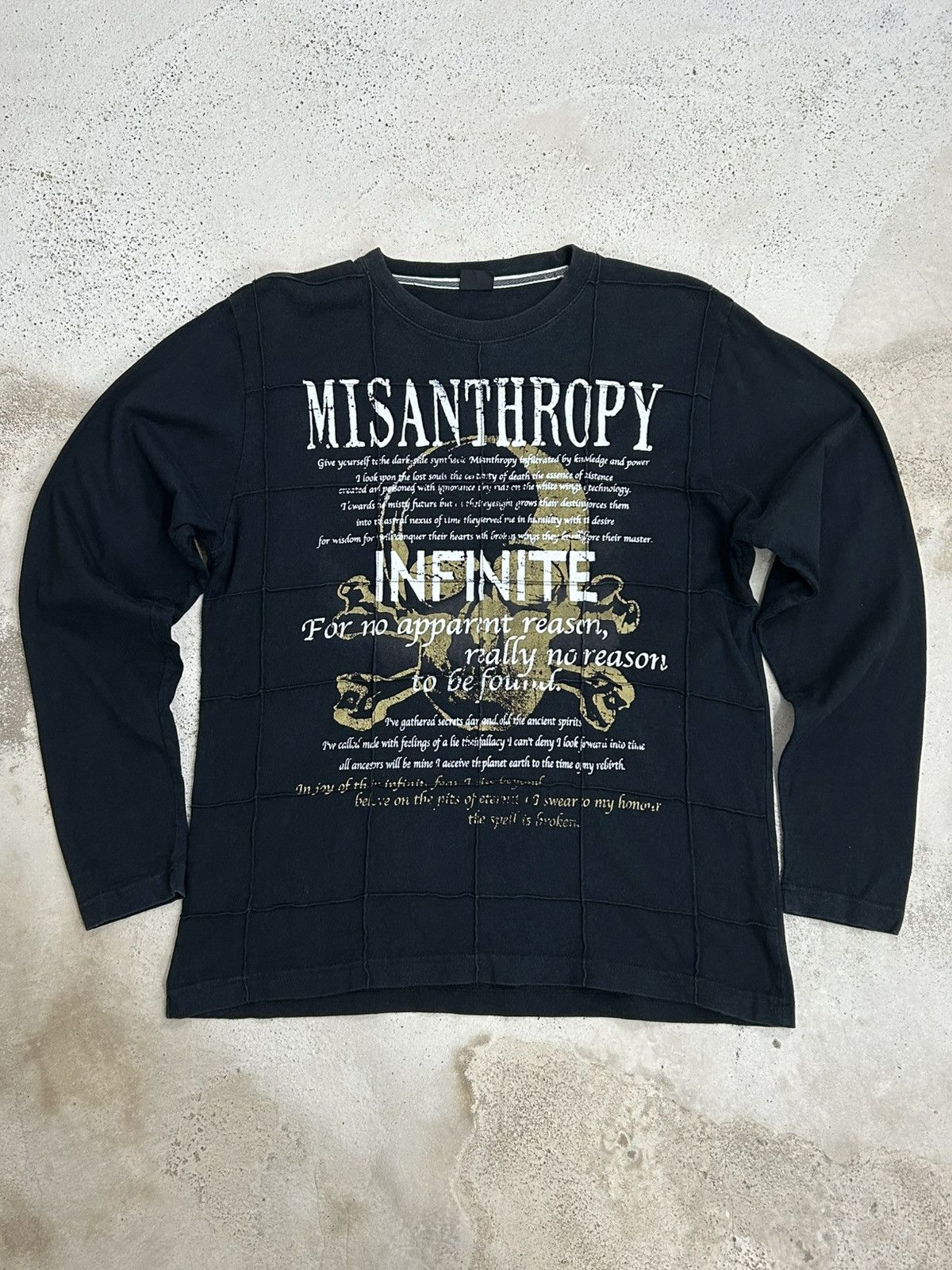 Designer × Japanese Brand Element Dark Gothic Grunge Long Sleeve–Misanthropy Aesthetic Size US M / EU 48-50 / 2 - 2 Thumbnail