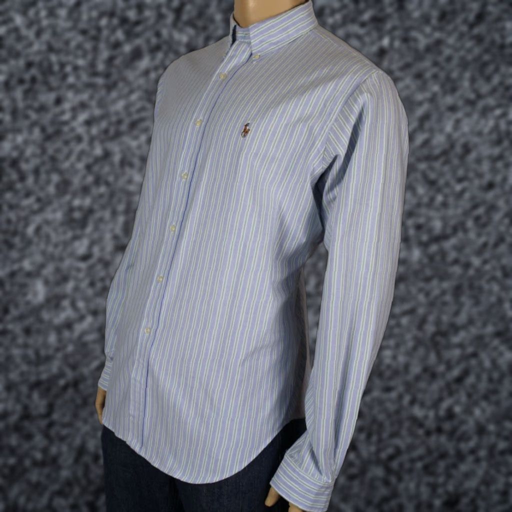 Ralph Lauren Ralph Lauren BLUE WHITE GREEN CLASSIC OXFORD DRESS SHIRT NWT Size 42R - 1 Preview