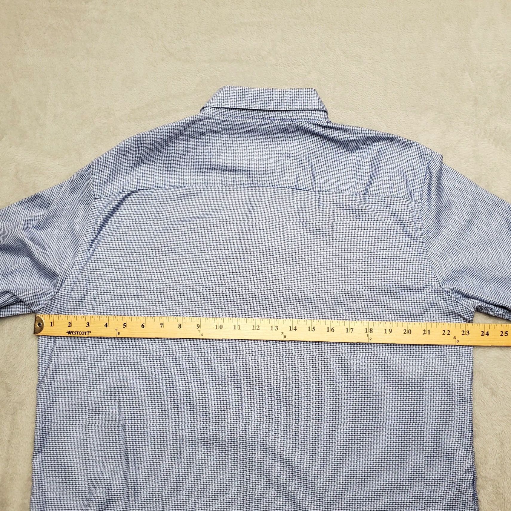 Johnston & Murphy Johnston & Murphy Shirt Mens Large Blue Geometric Long Sleeve Cotton Button-Up Size US L / EU 52-54 / 3 - 5 Thumbnail