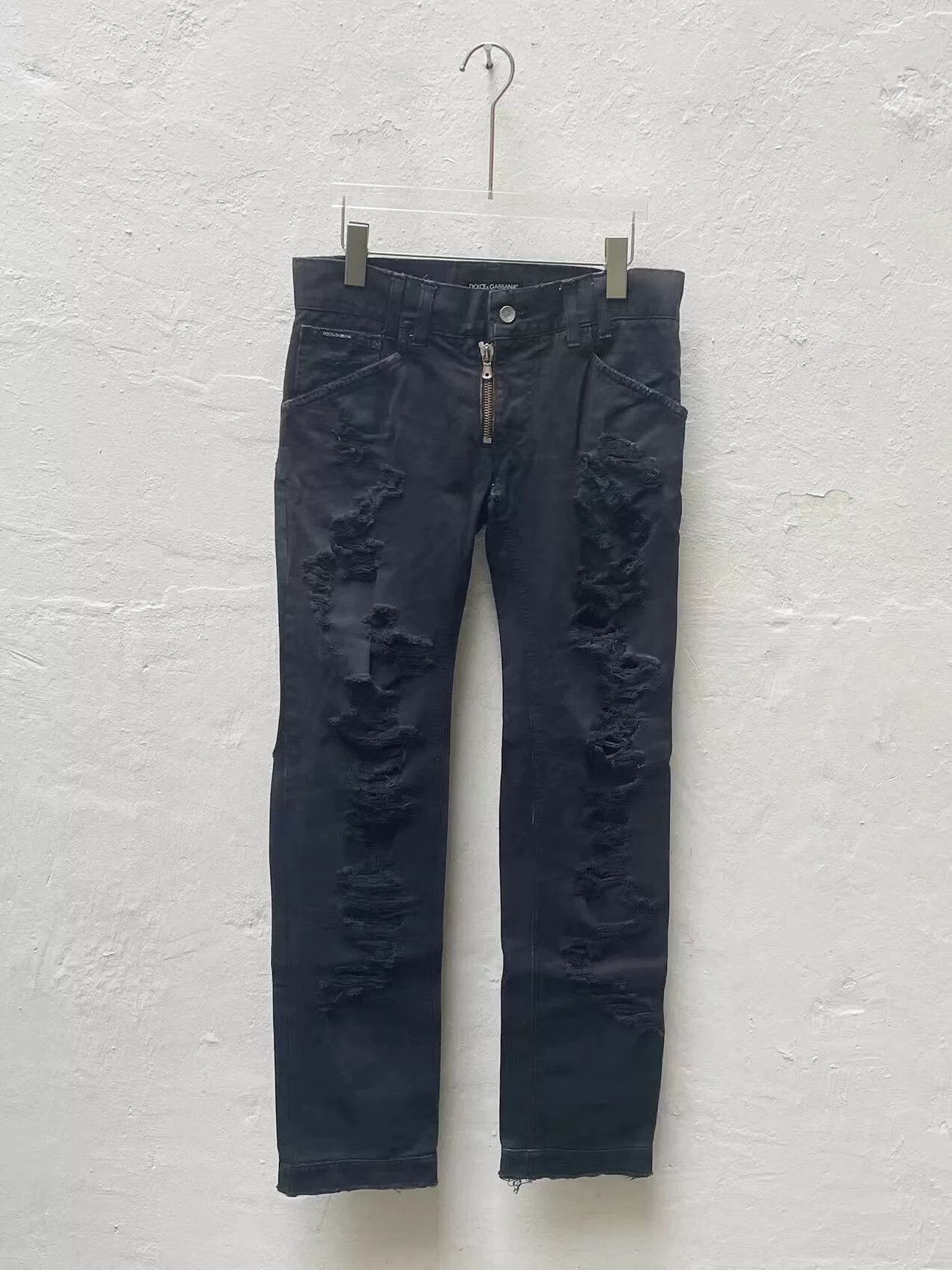 Dolce & Gabbana Dolce & Gabbana Distressed Black Jeans Size 28" / US 6 / IT 42 - 1 Thumbnail