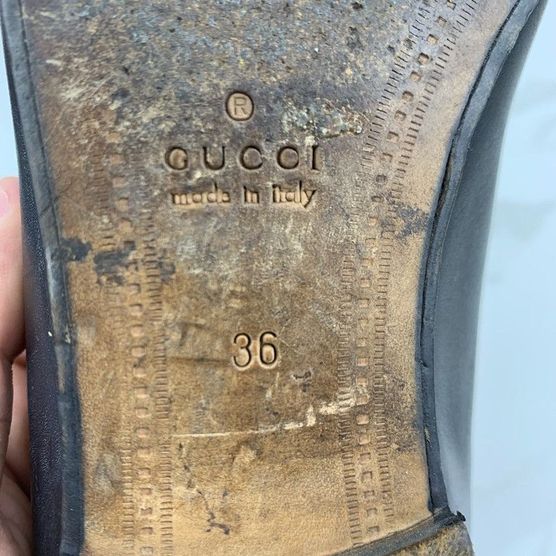 Gucci Gucci Jordaan Leather Horsebit Loafers for Women Size US 6 / IT 36 - 8 Thumbnail
