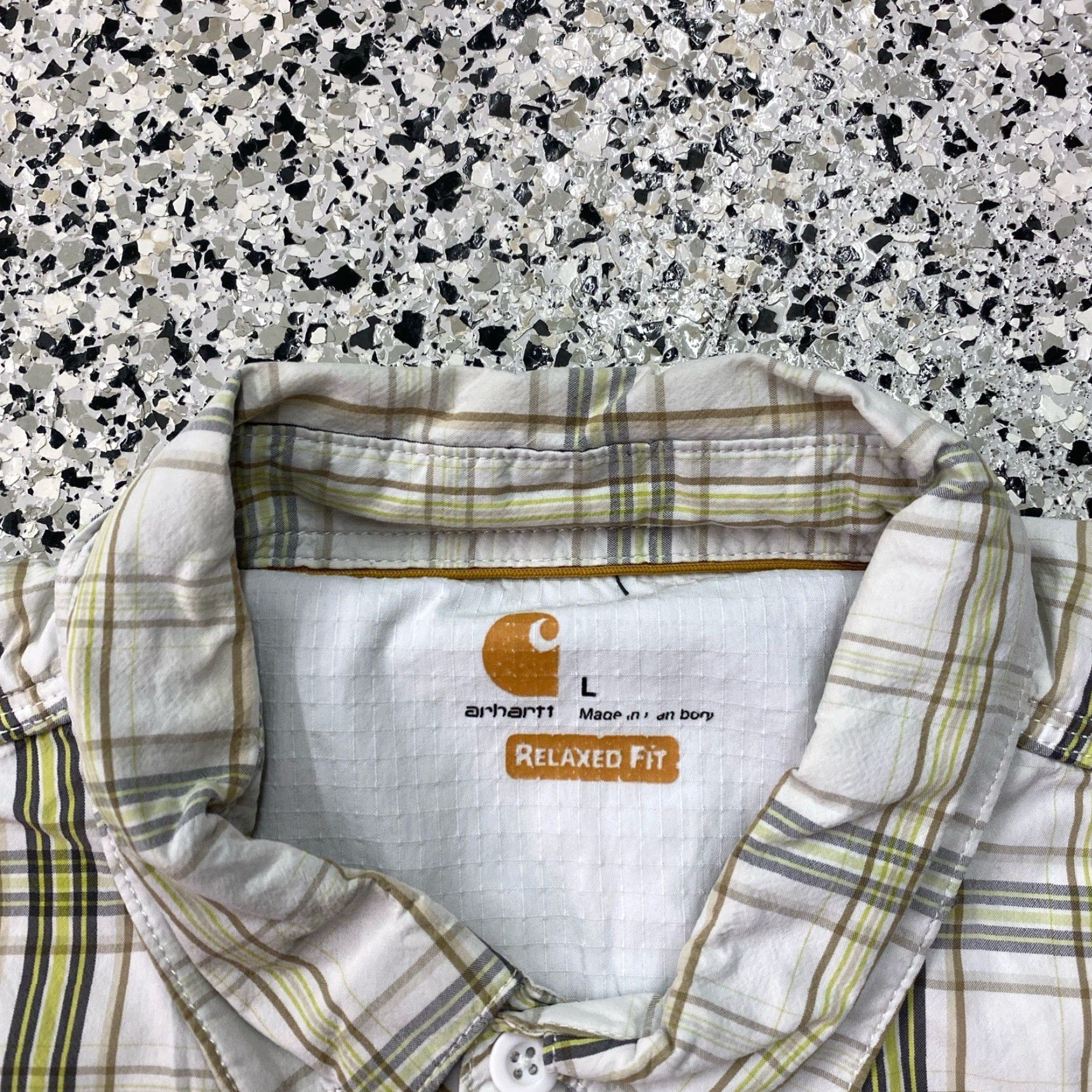 Carhartt Carhartt Shirt Mens Large White Plaid Short Sleeve Vented Workwear Relaxed Shirt Size US L / EU 52-54 / 3 - 2 Thumbnail