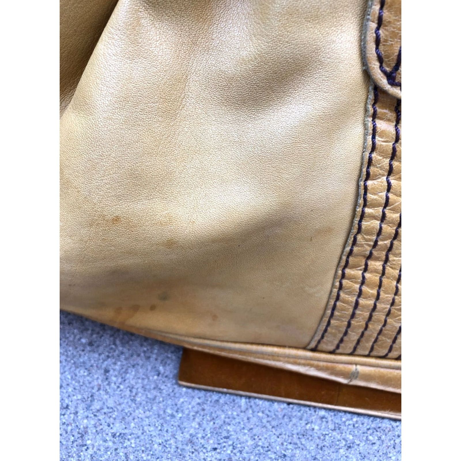 Anthropologie LUCKY PENNY ANTHROPOLOGIE Hobo Slouch Purse Women's Hand Bag Shoulder Yellow Bag Medium Yellow Satchel/Top Handle Bag Leather 15 W x 11 H x 5 D Womens Size ONE SIZE - 5 Thumbnail