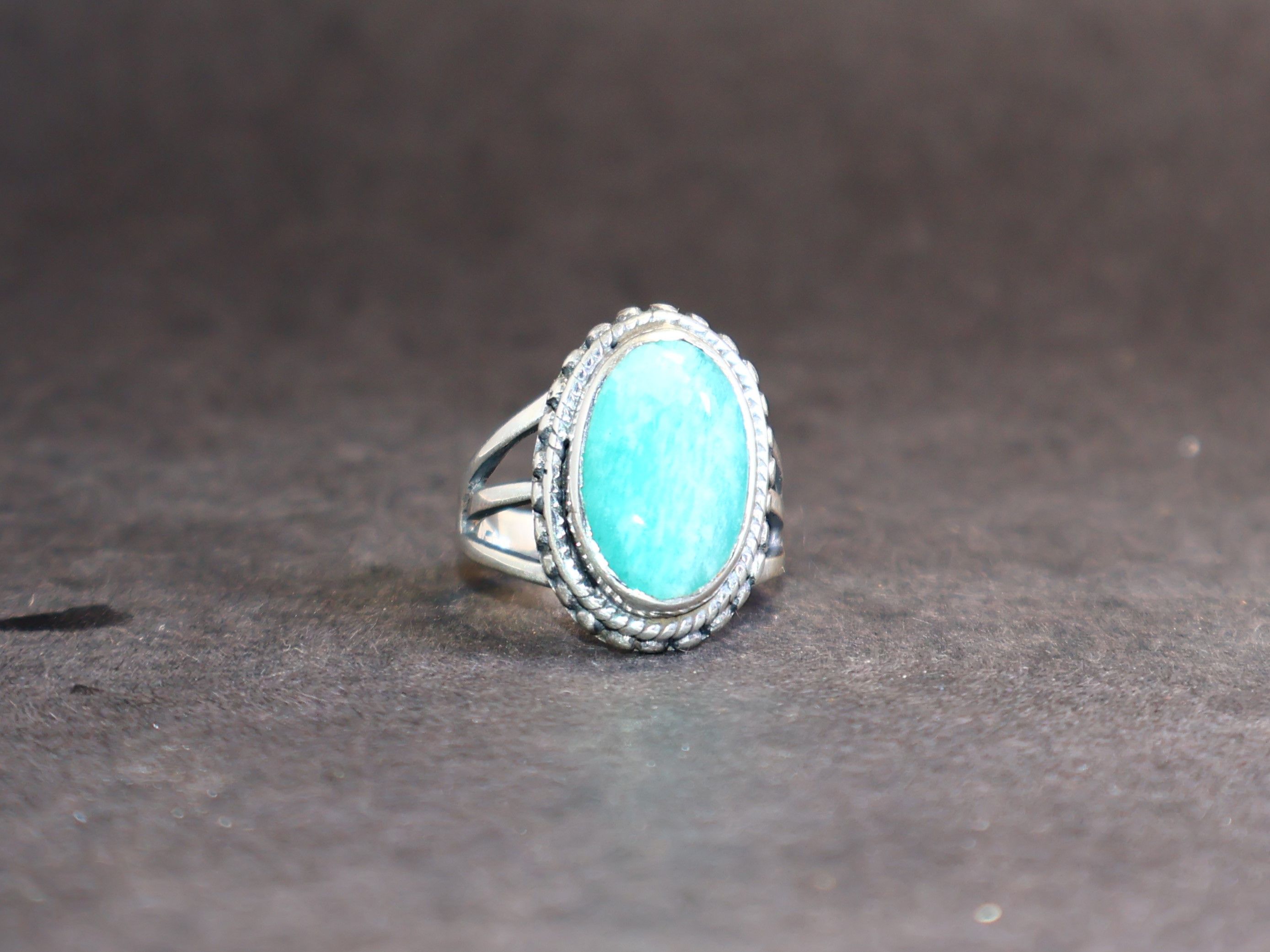 Handmade Amazonite Ring, 925 Sterling Silver Handmade Women Ring Size ONE SIZE - 2 Thumbnail