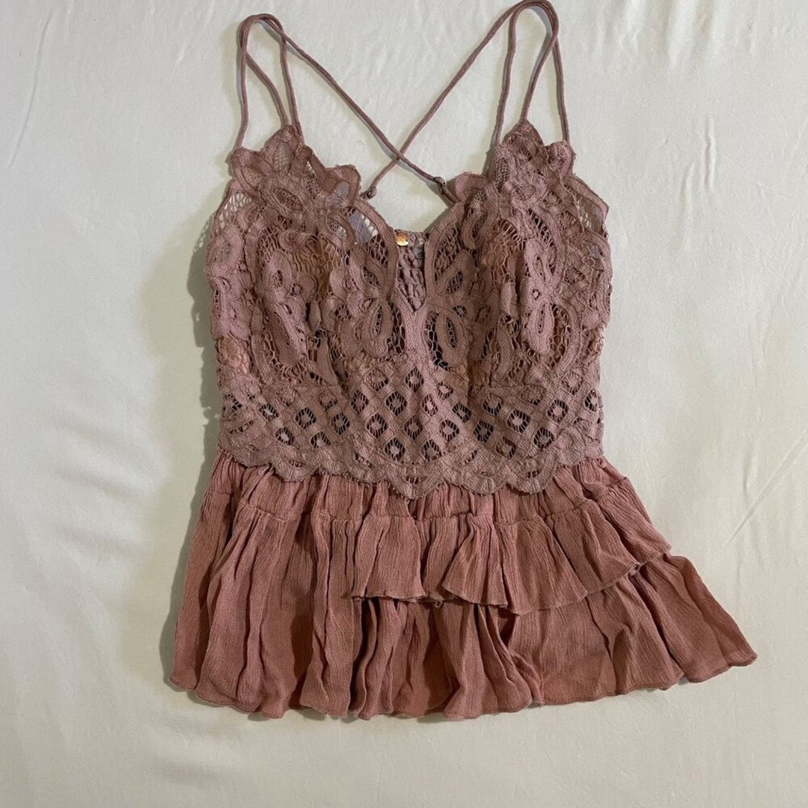 Free People Free People Adella Cami Dusty Mauve | Size Large | NWT Size L / US 10 / IT 46 - 2 Thumbnail