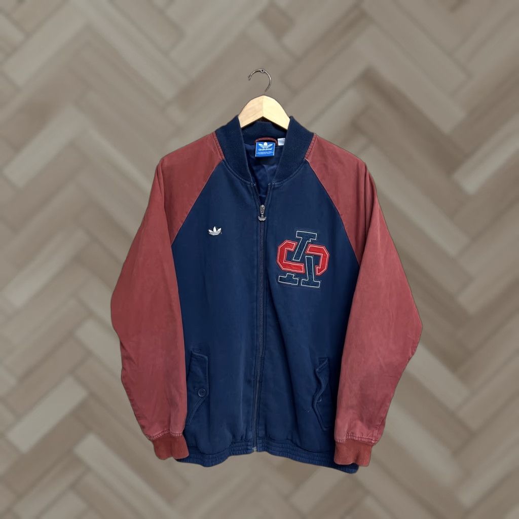 Adidas Adidas Originals Mens Blue Red Full Zip Varsity Jacket XL Size US XL / EU 56 / 4 - 1 Thumbnail