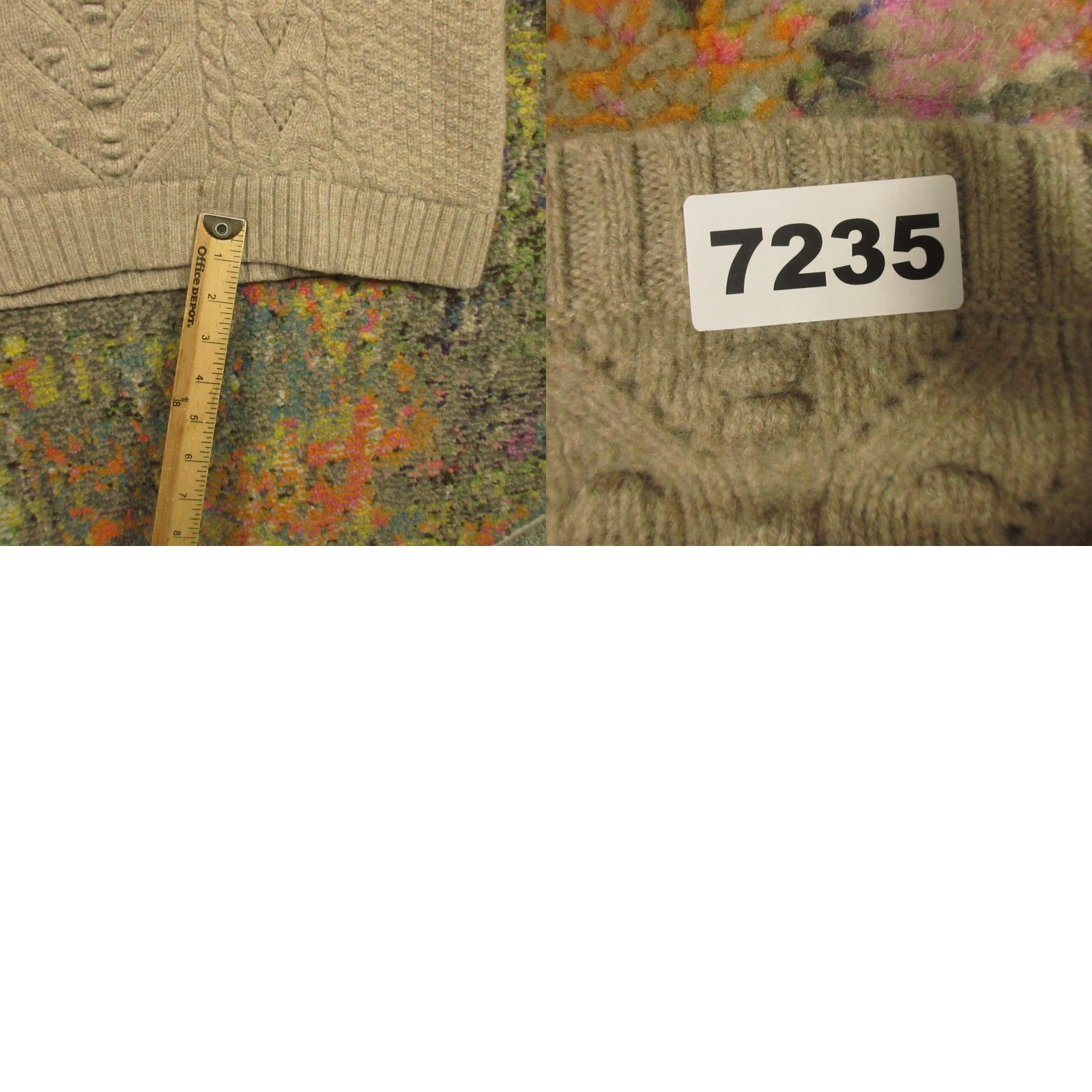 Vintage Garnet Hill Sweater Womens XS Beige Textured Pullover Crew Raglan Long Sleeve Wool Knit Casual Size XS / US 0-2 / IT 36-38 - 8 Thumbnail