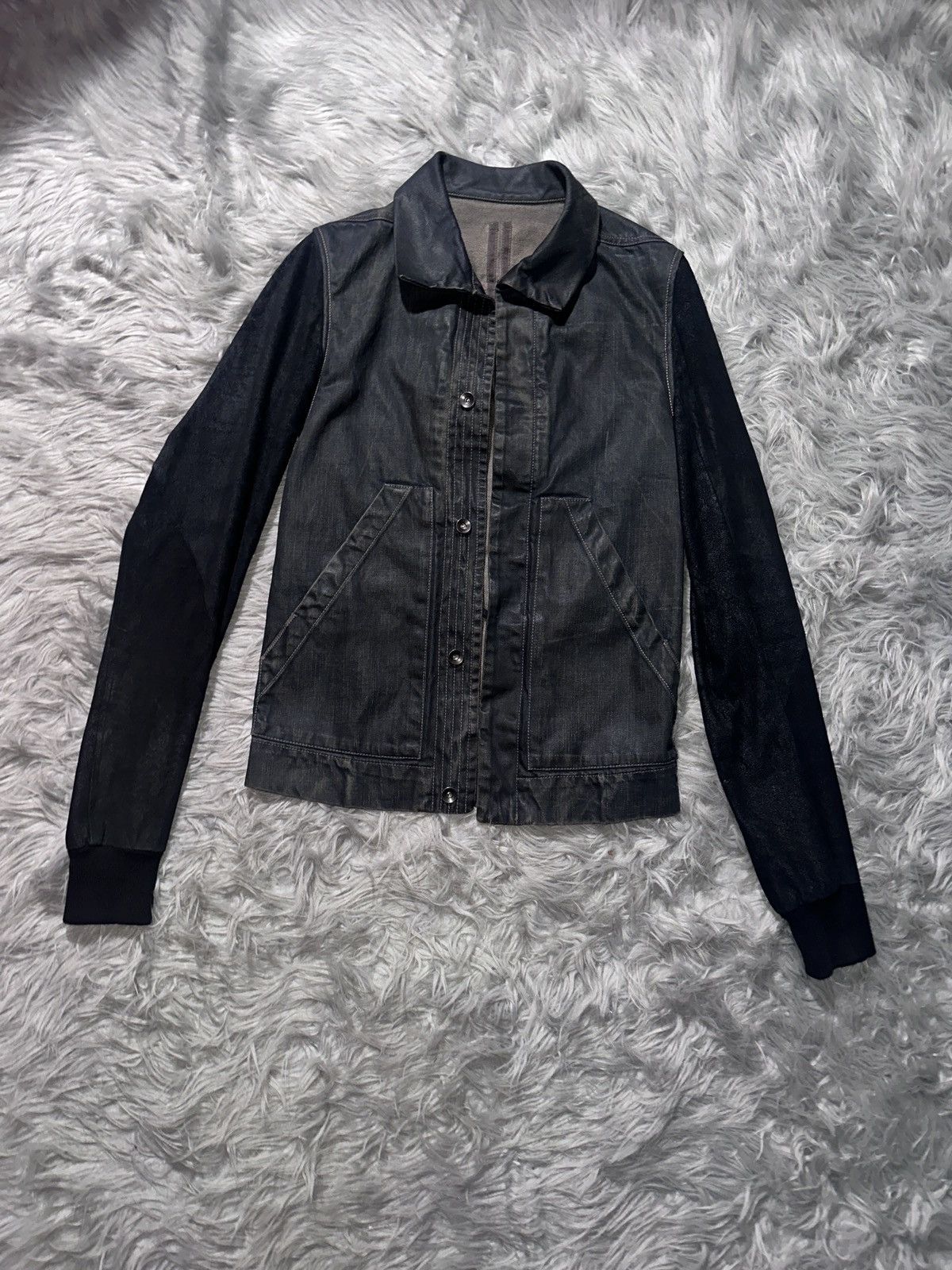 Rick Owens Drkshdw Rick Owens Hybrid Waxed Denim Leather Jacket Size US S / EU 44-46 / 1 - 2 Thumbnail