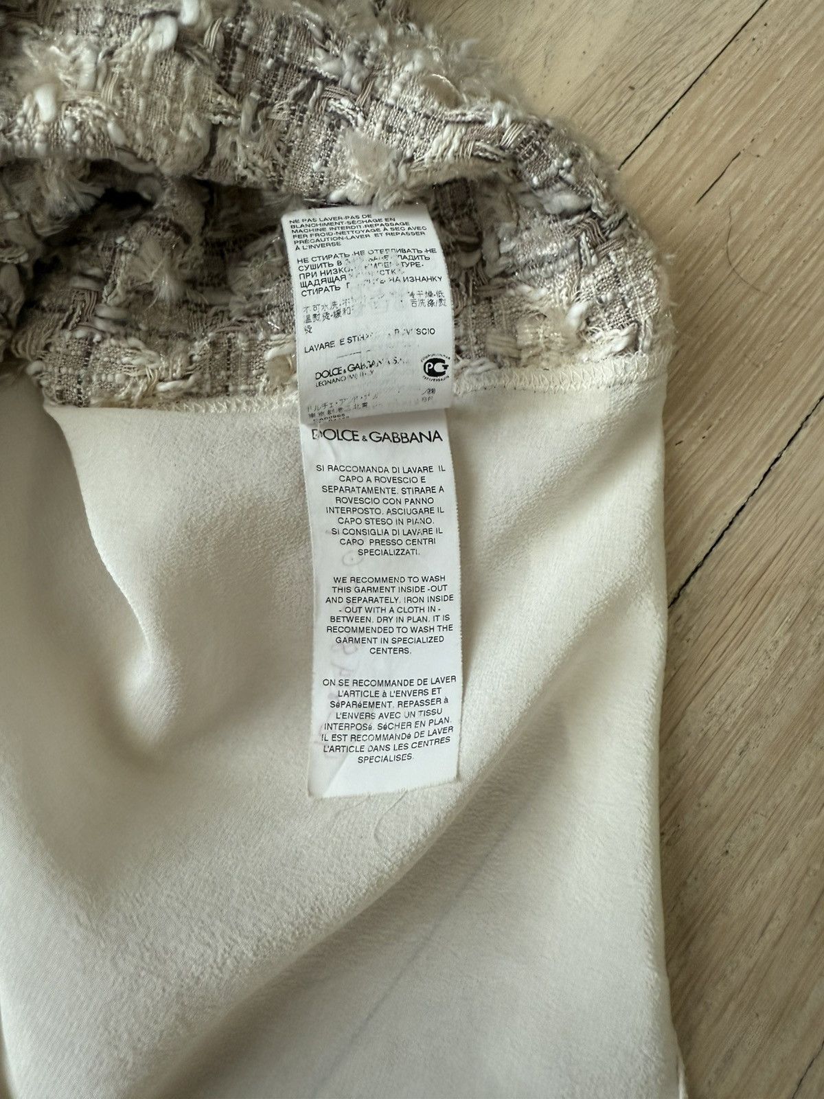 Dolce & Gabbana Dolce & Gabbana Tweed Panel Silk Blend Blouse Size S / US 4 / IT 40 - 5 Thumbnail