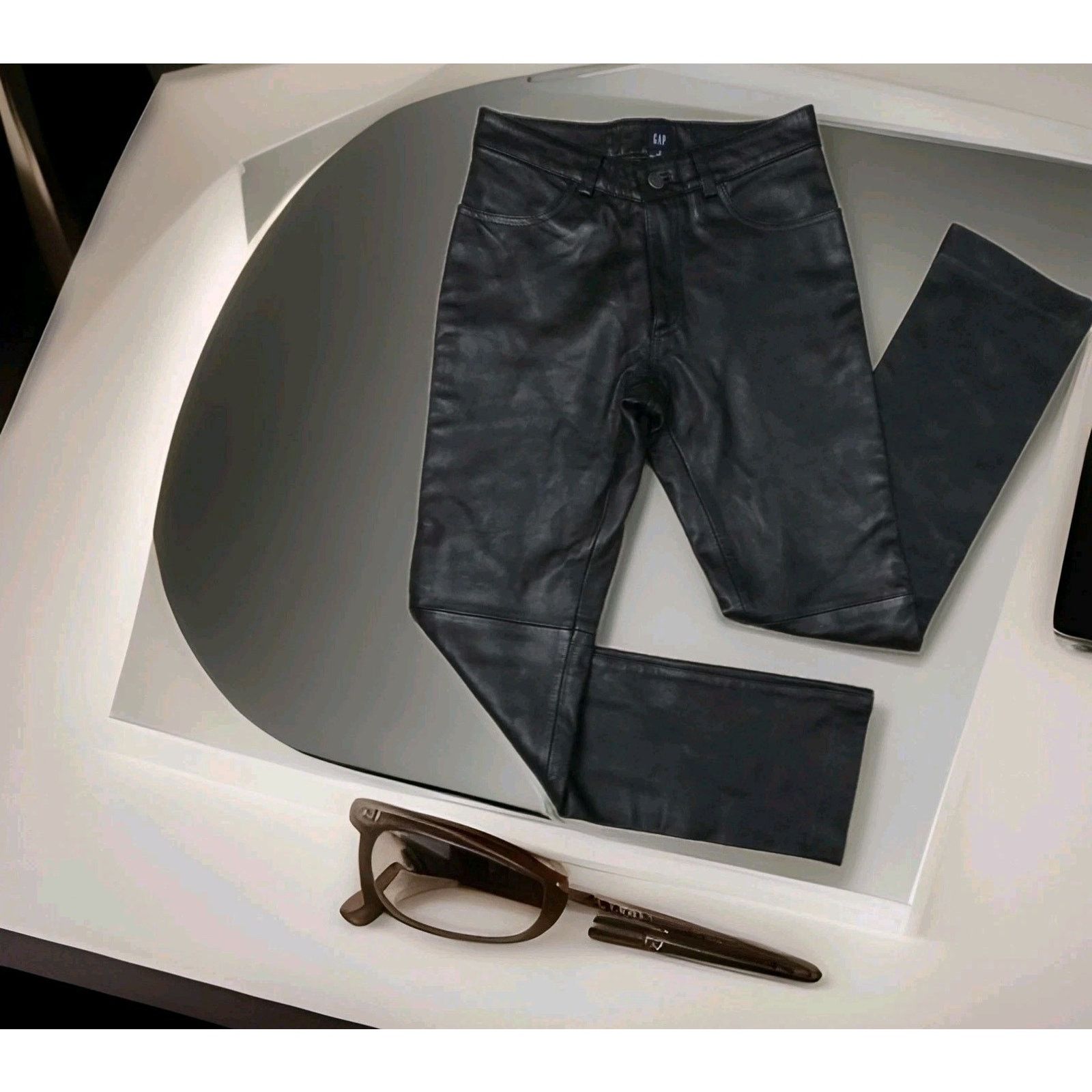 Gap GAP Womens Genuine Soft Leather Motorcycle Western Punk 2 Size 27" / US 4 / IT 40 - 3 Thumbnail