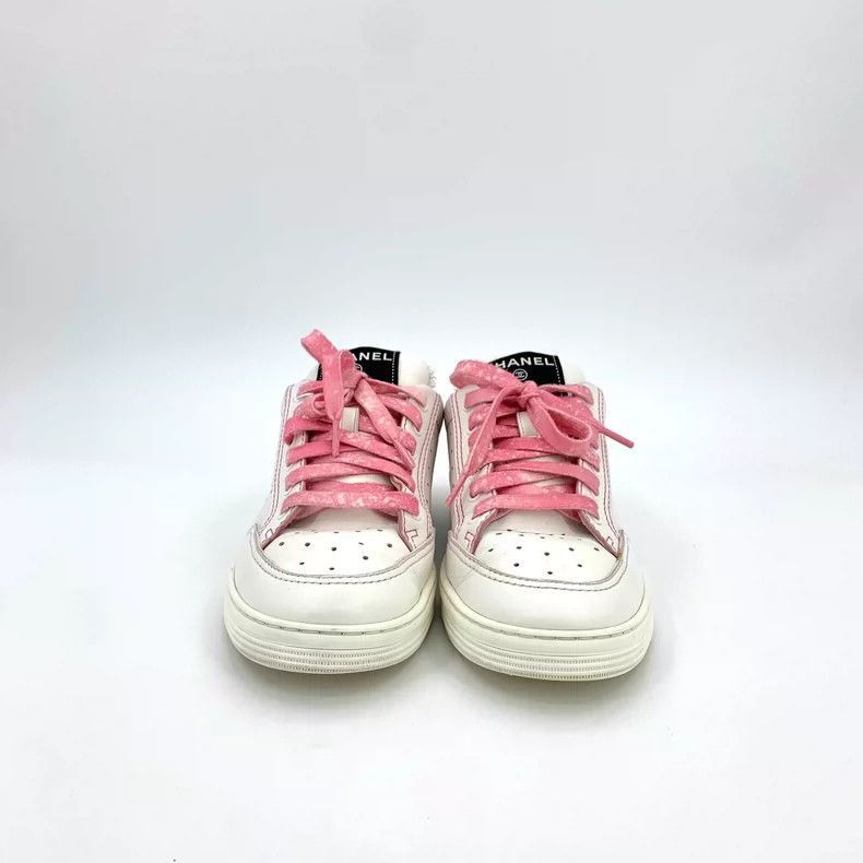 Chanel Chanel White LaceUp Athletic Sneakers -2505 Size US 7.5 / EU 40-41 - 3 Thumbnail