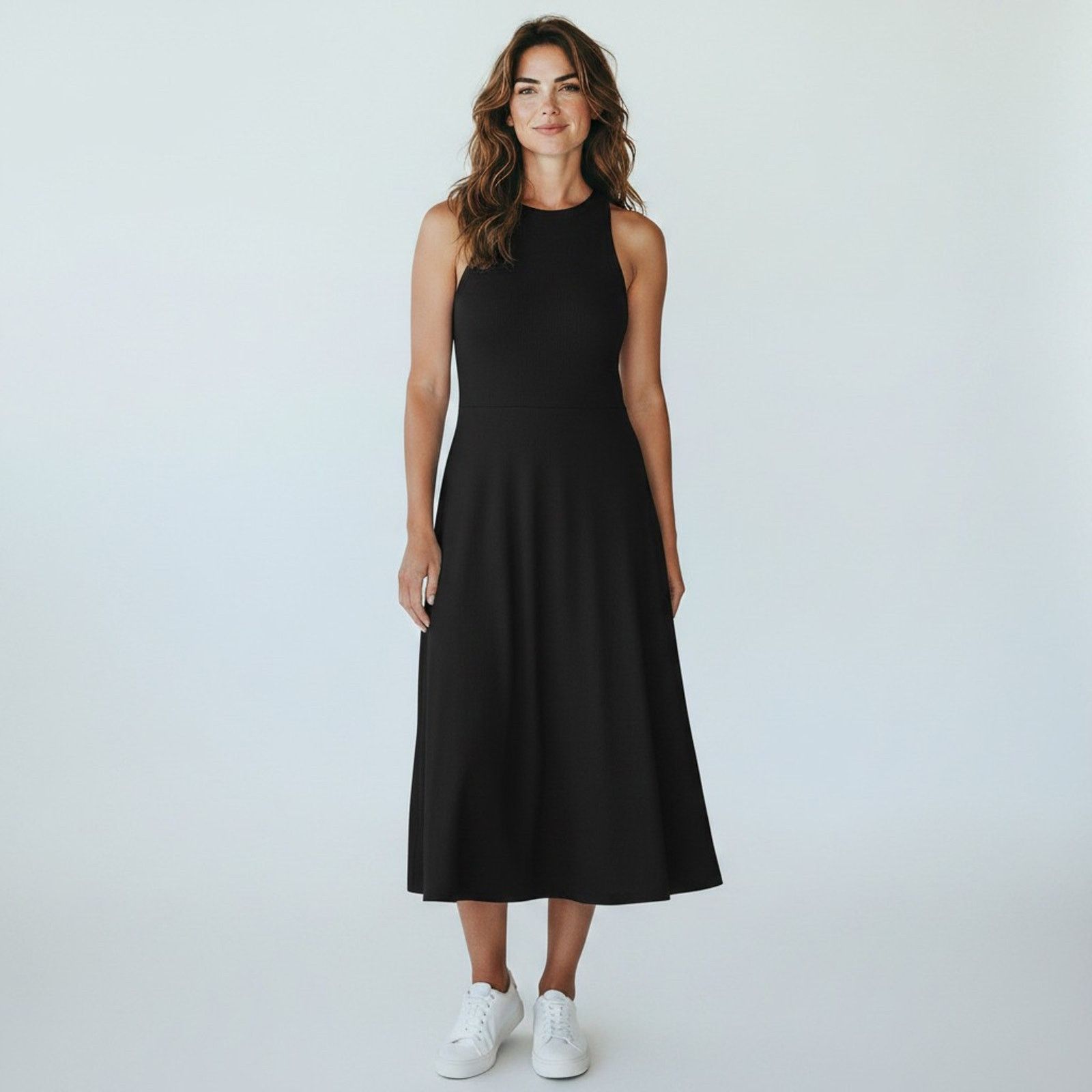 Athleta NWT ATHLETA Black Santorini High Neck Solid Dress Size ST Size S / US 4 / IT 40 - 1 Thumbnail