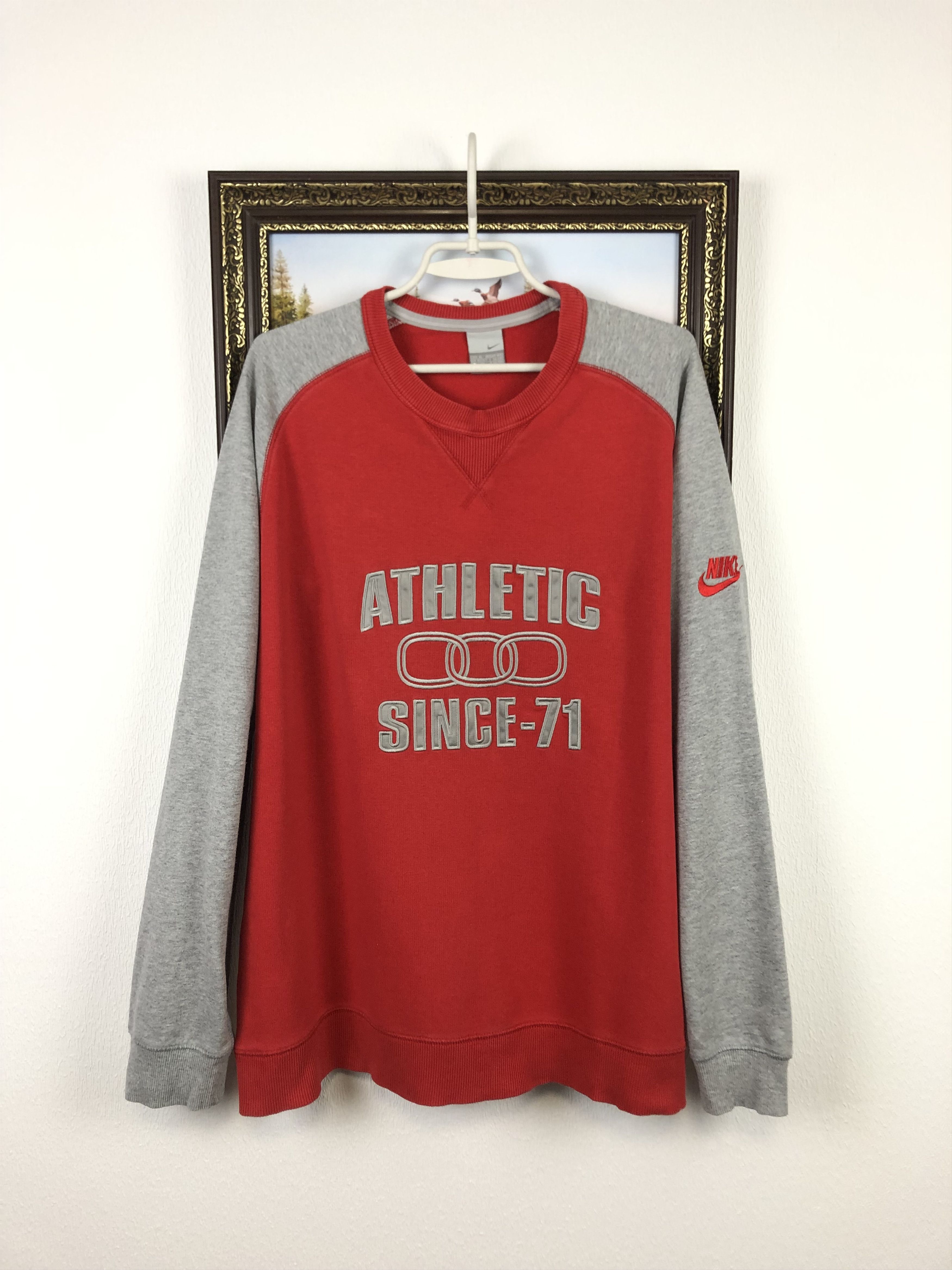 Nike Vintage Nike Athletic Sweatshirt Swoosh Logo Rare Size US XL / EU 56 / 4 - 1 Thumbnail